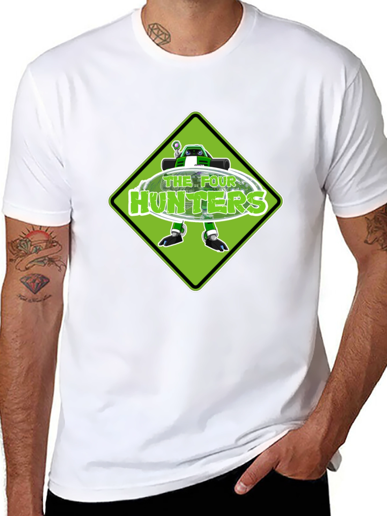 The Four Hunters Green Diamond Black T-Shirt