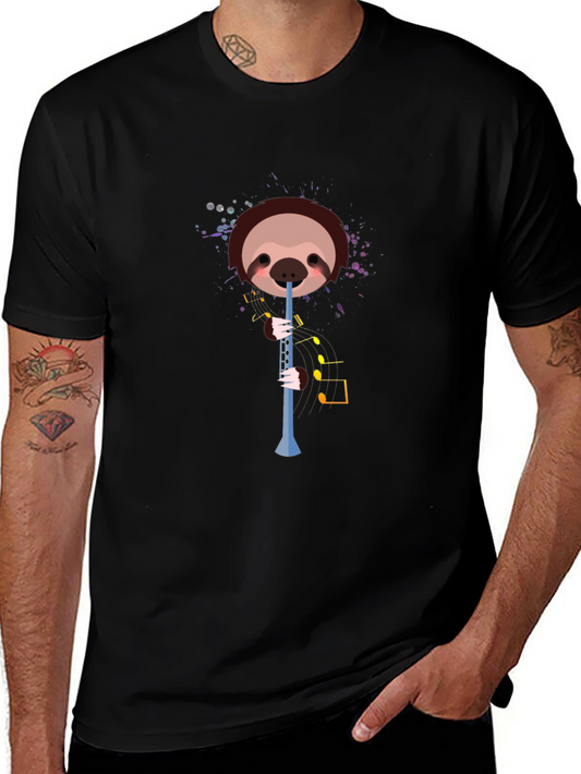 Sloth Clarinet T-Shirt - Funny Music Lover Tee