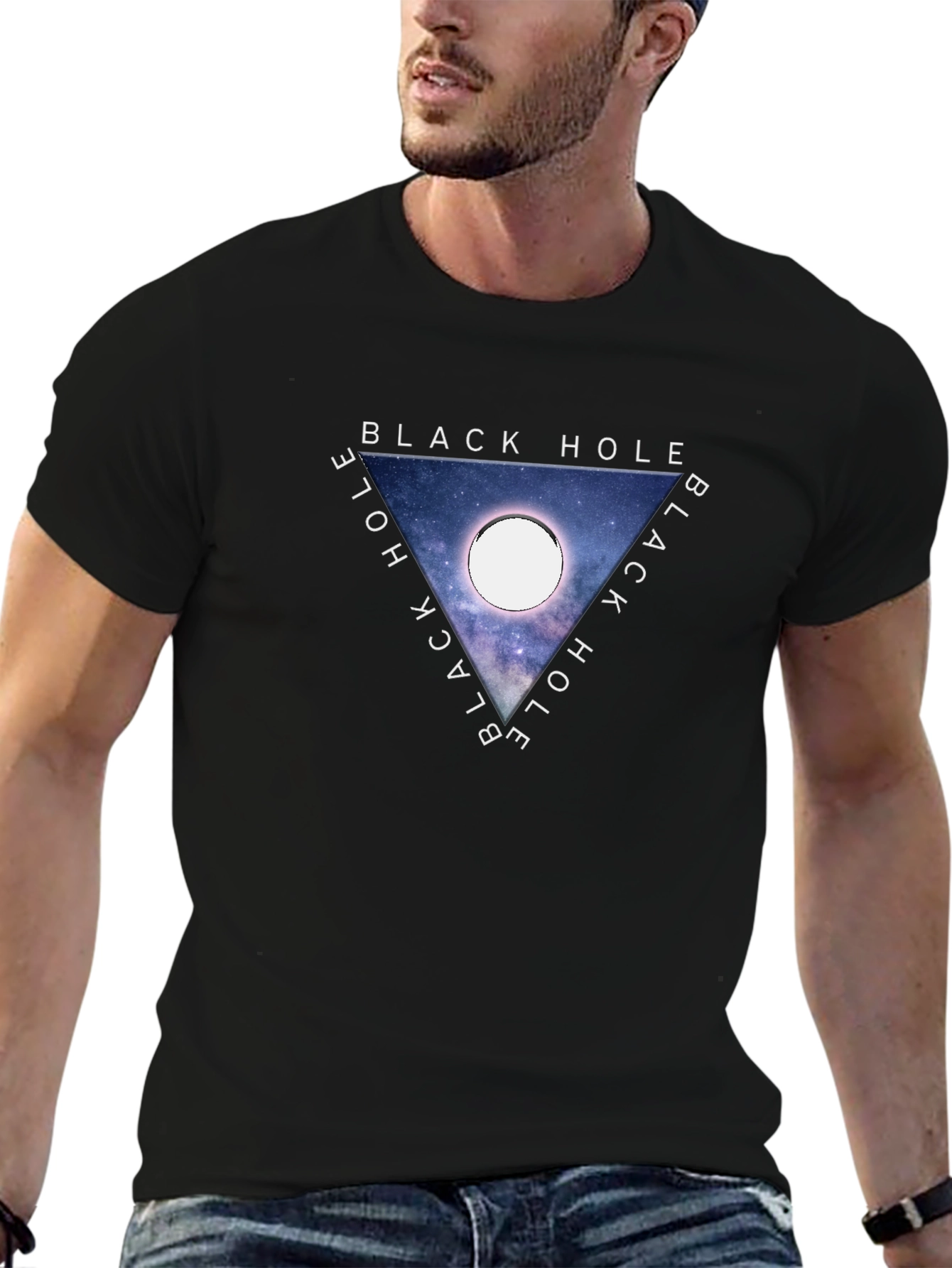 Black Hole Graphic Tee - Trendy Space T-Shirt