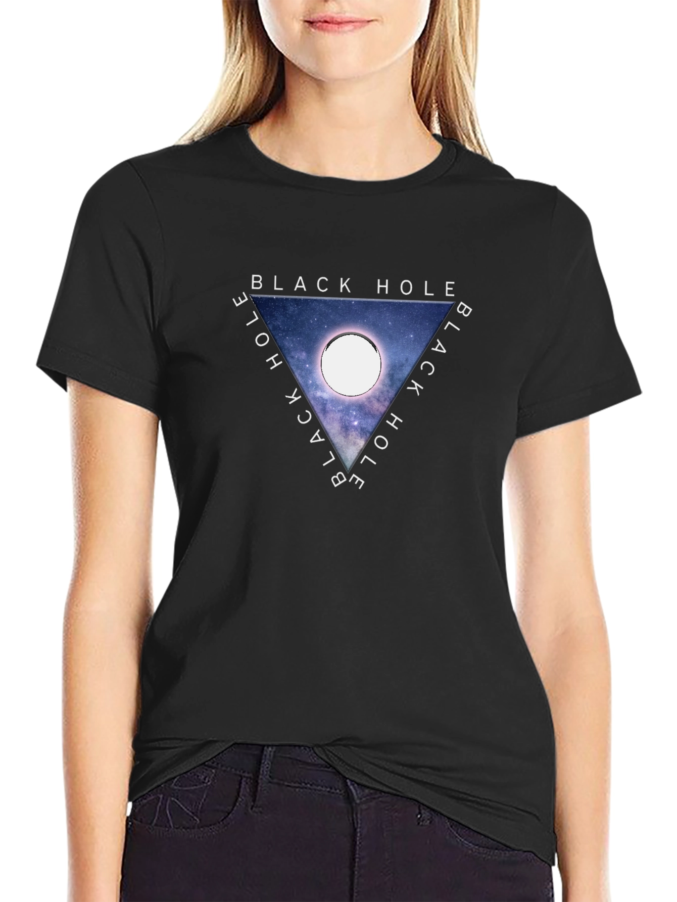 Black Hole Graphic Tee - Trendy Space T-Shirt