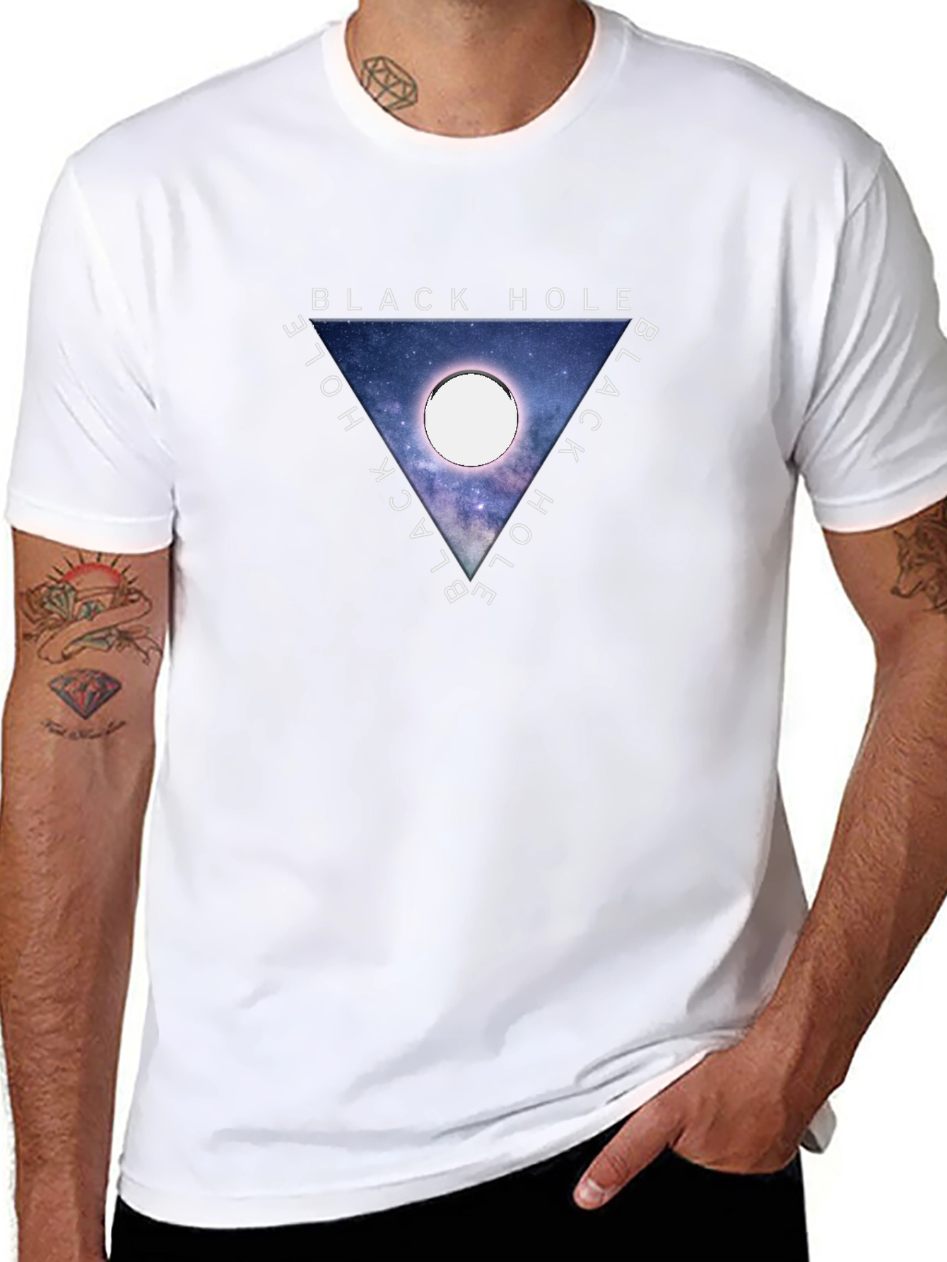 Black Hole Graphic Tee - Trendy Space T-Shirt