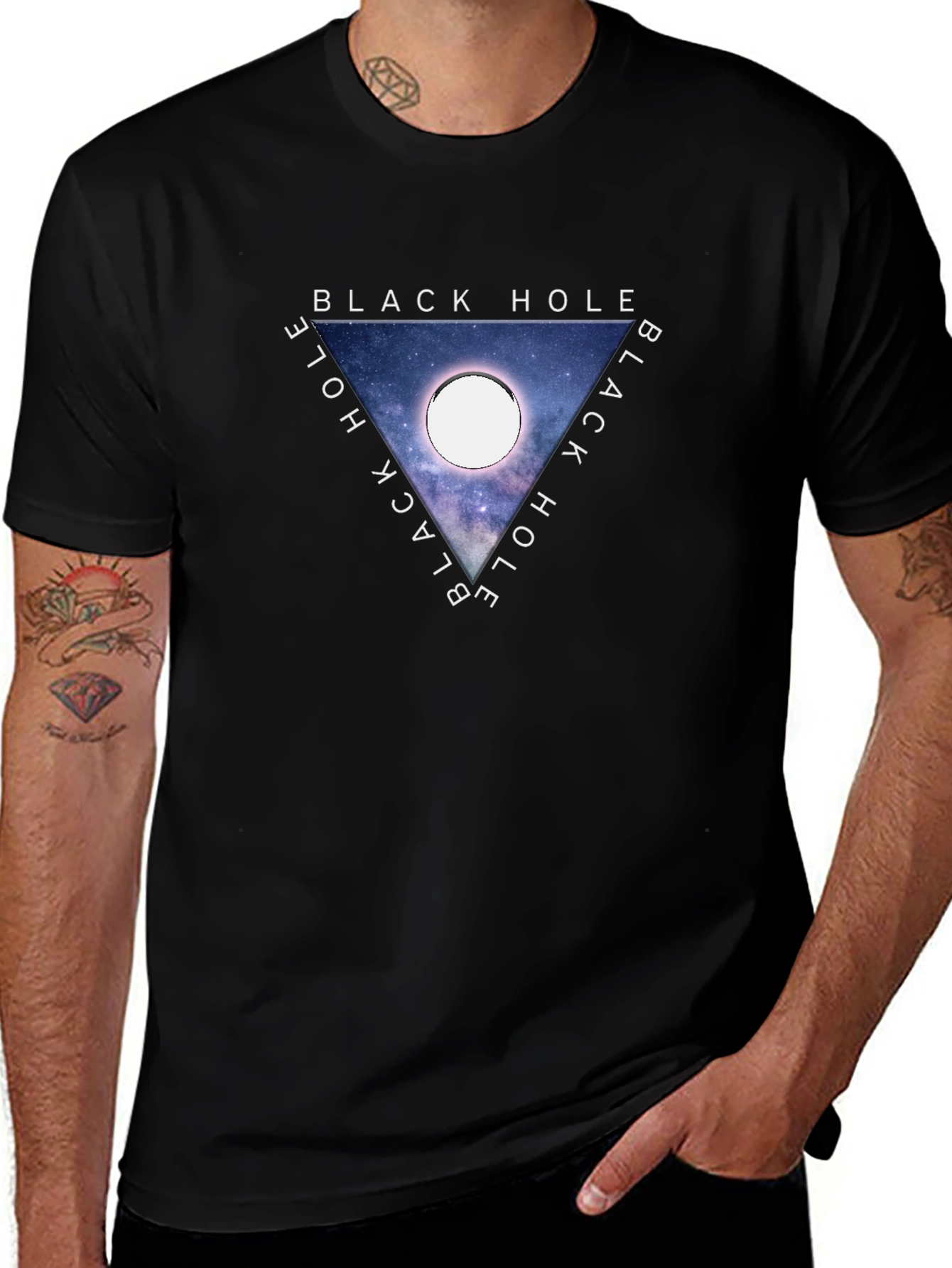 Black Hole Graphic Tee - Trendy Space T-Shirt