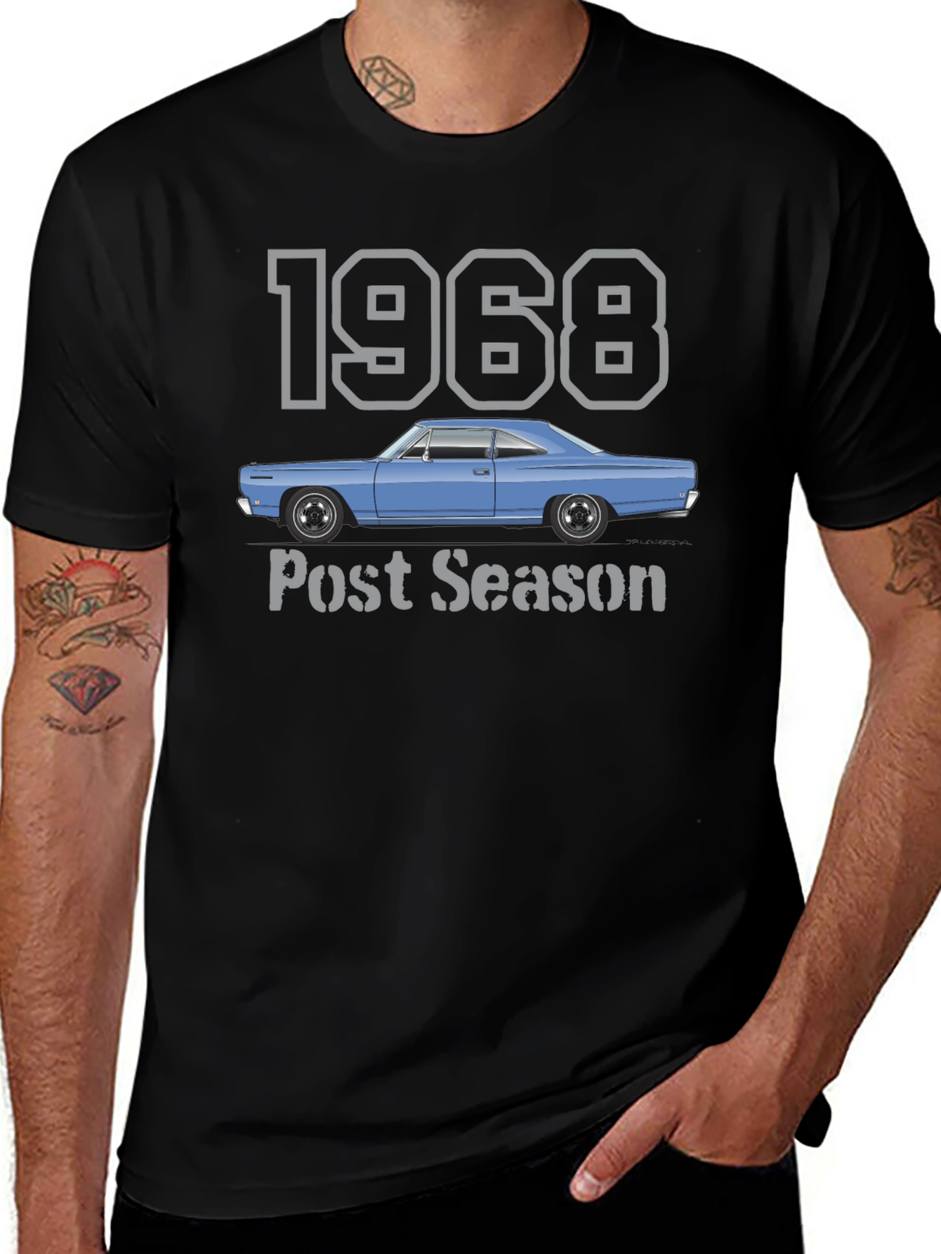 1968 Car Post Season Black T-Shirt
