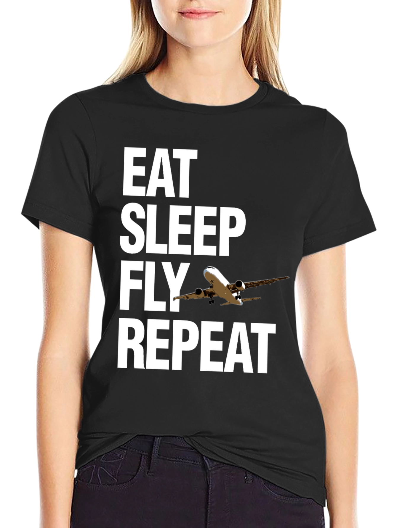 Eat Sleep Fly Repeat Aviation T-Shirt