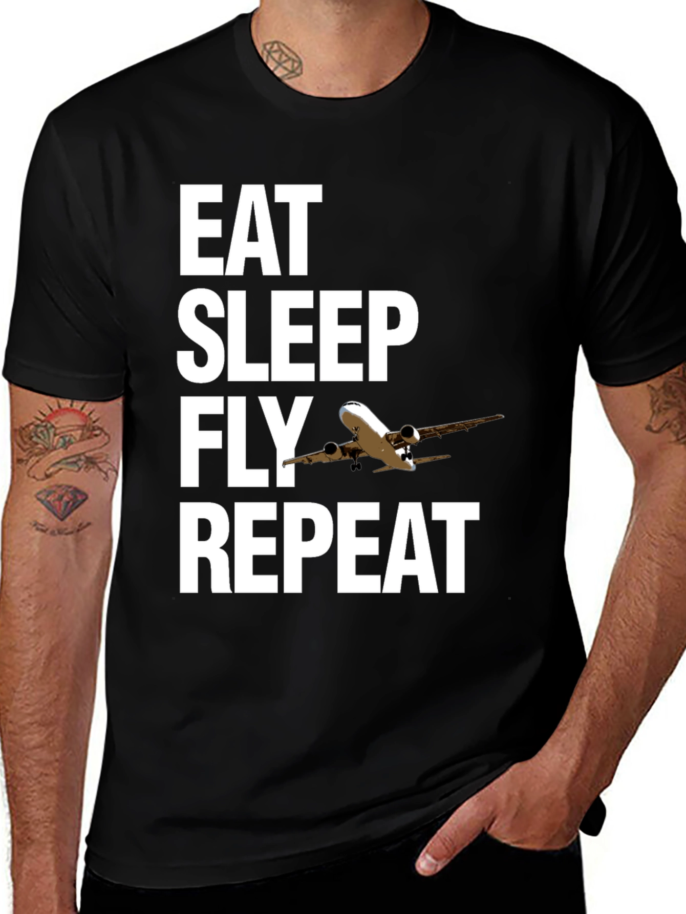 Eat Sleep Fly Repeat Aviation T-Shirt