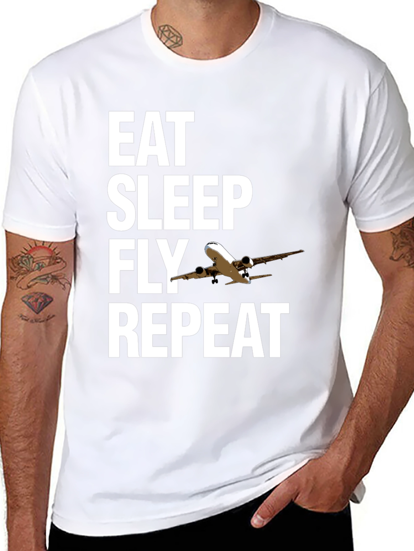 Eat Sleep Fly Repeat Aviation T-Shirt