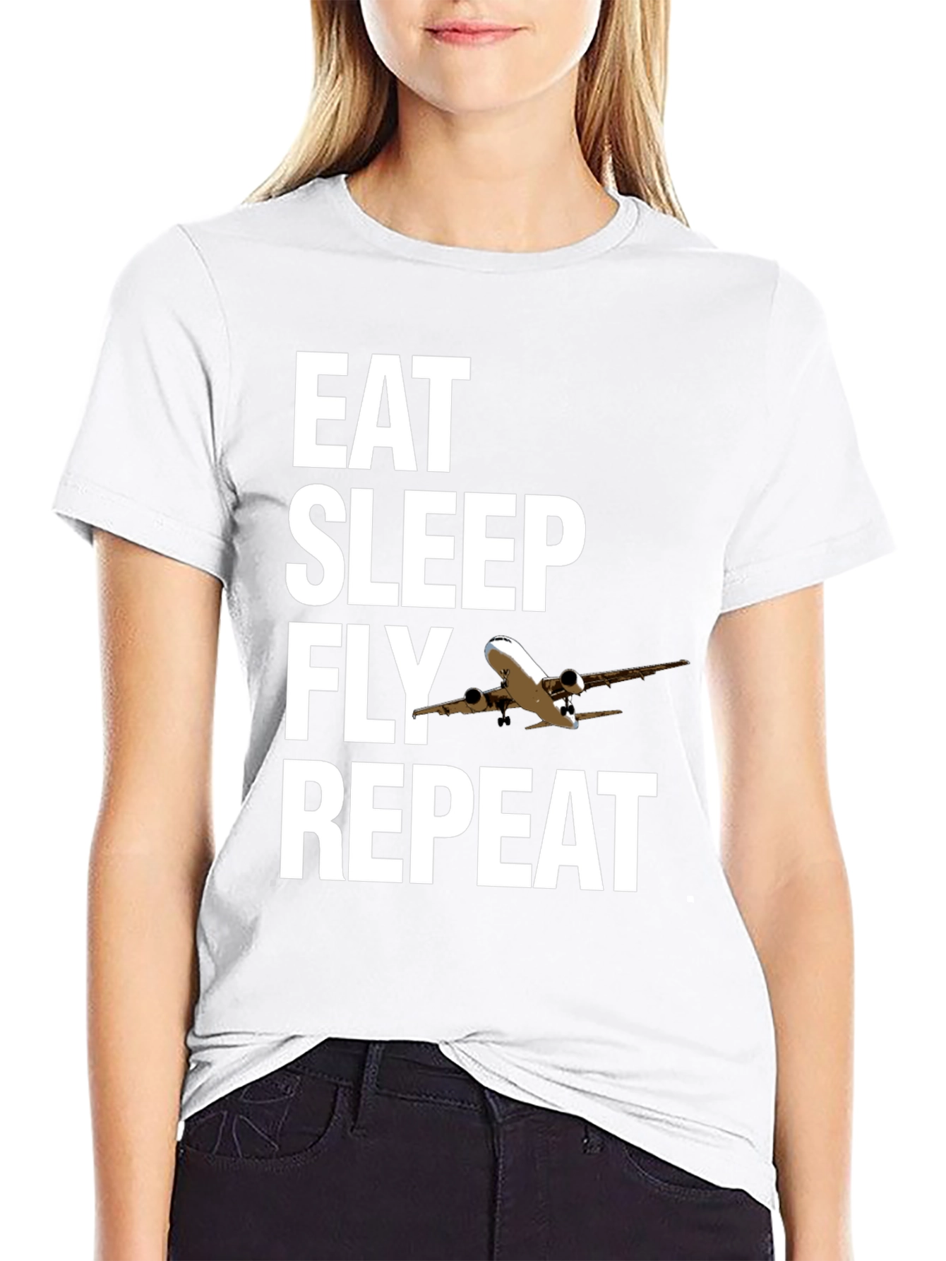 Eat Sleep Fly Repeat Aviation T-Shirt