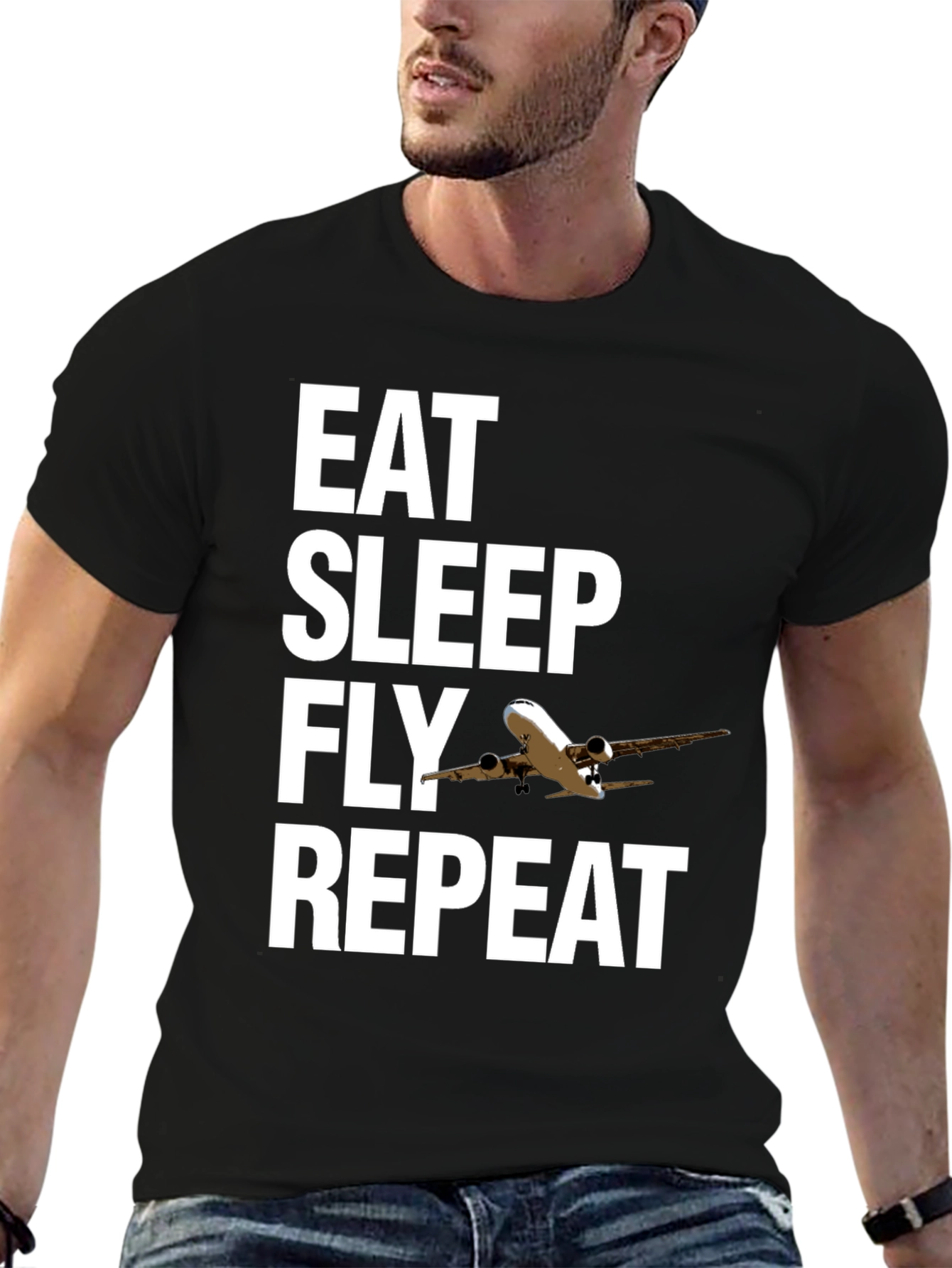 Eat Sleep Fly Repeat Aviation T-Shirt