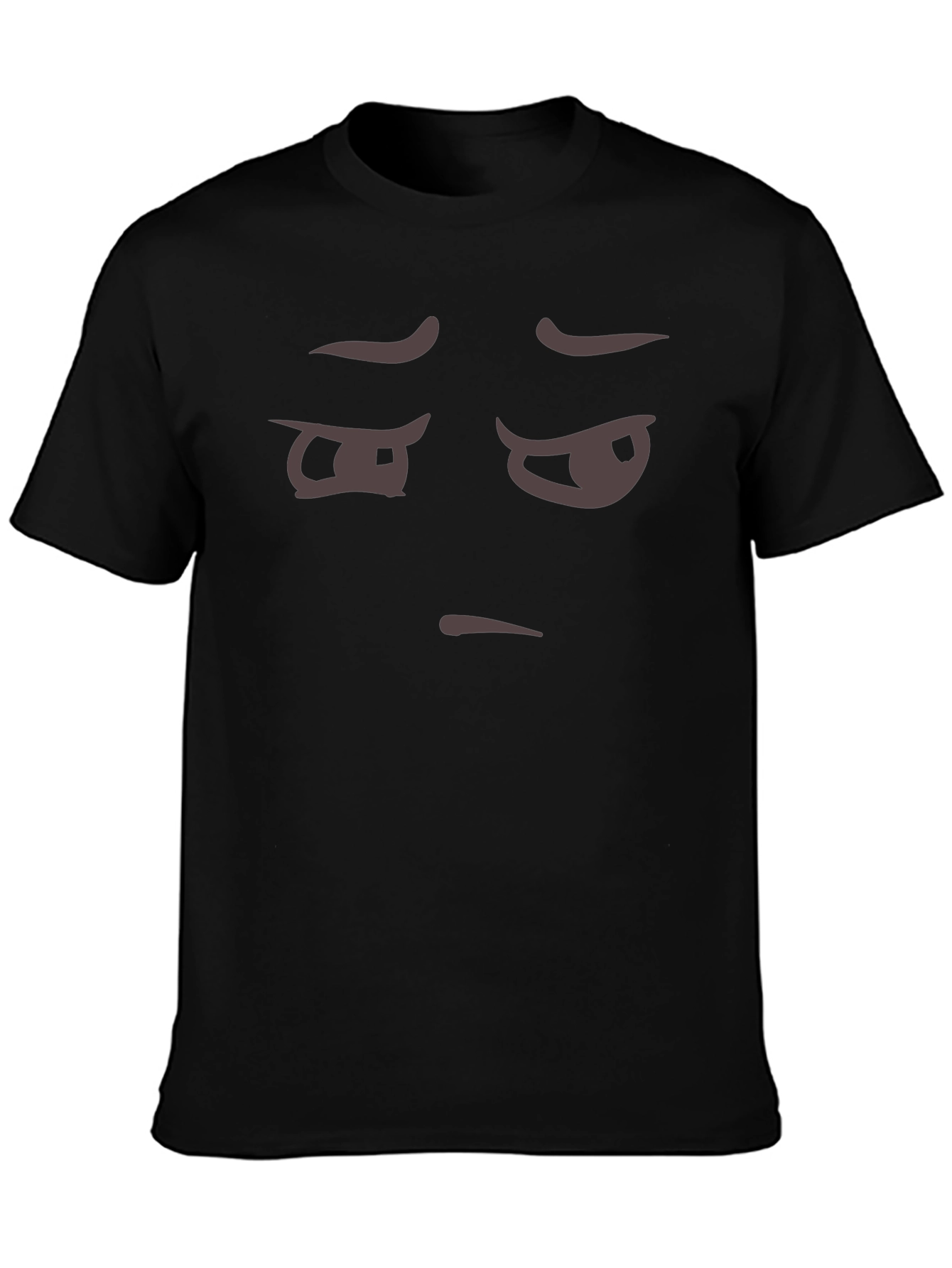 Skeptical Emoji Black T-Shirt