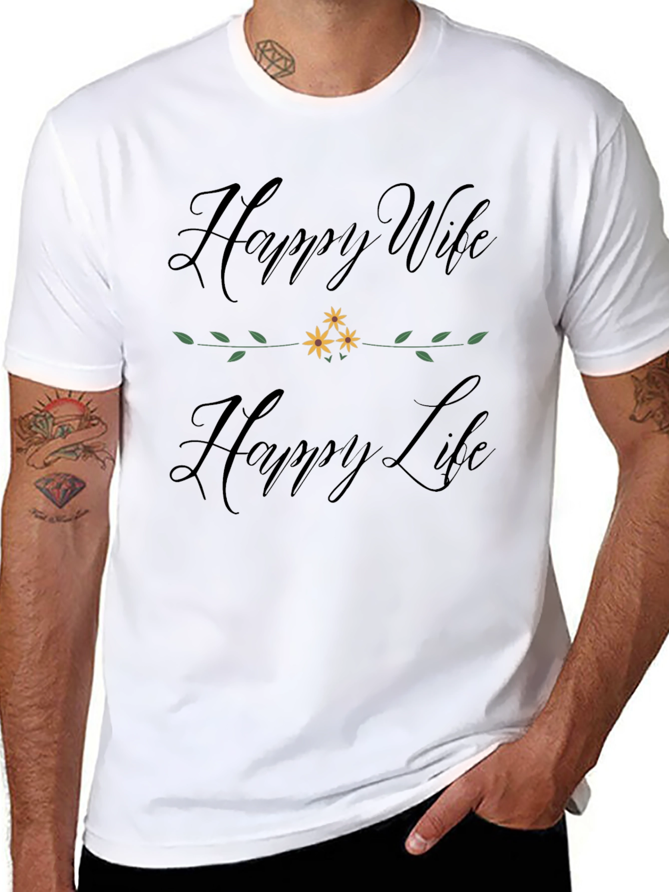 Happy Wife Happy Life Graphic T-Shirt