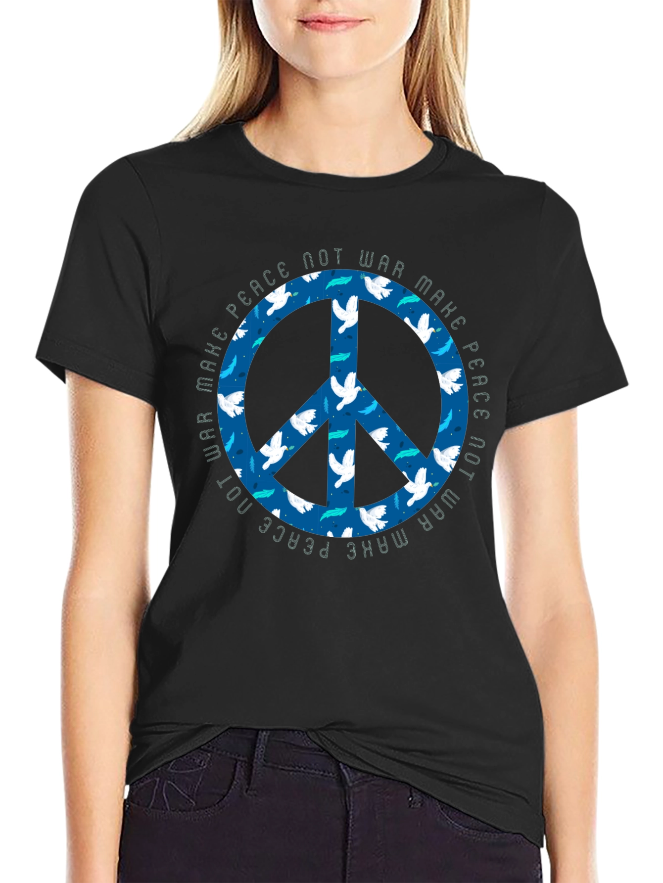 Peace Not War Dove Graphic T-Shirt