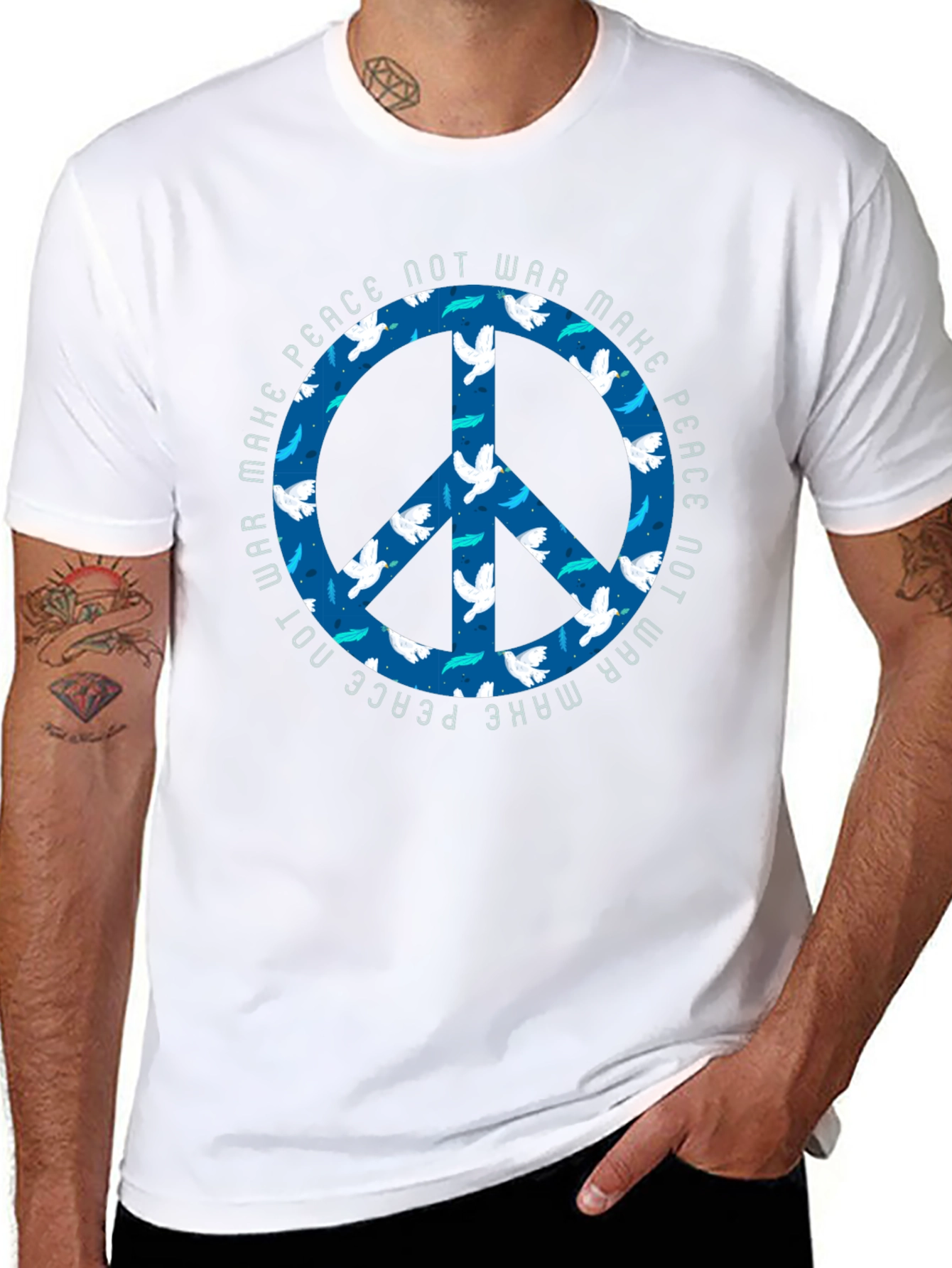 Peace Not War Dove Graphic T-Shirt