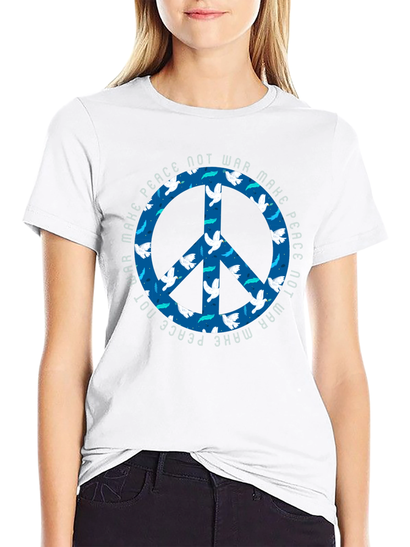 Peace Not War Dove Graphic T-Shirt