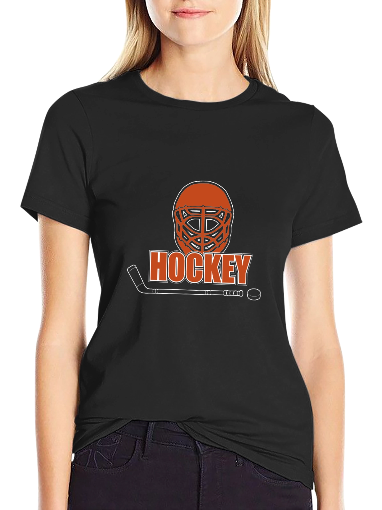 Hockey Graphic T-Shirt - Black Cotton Tee