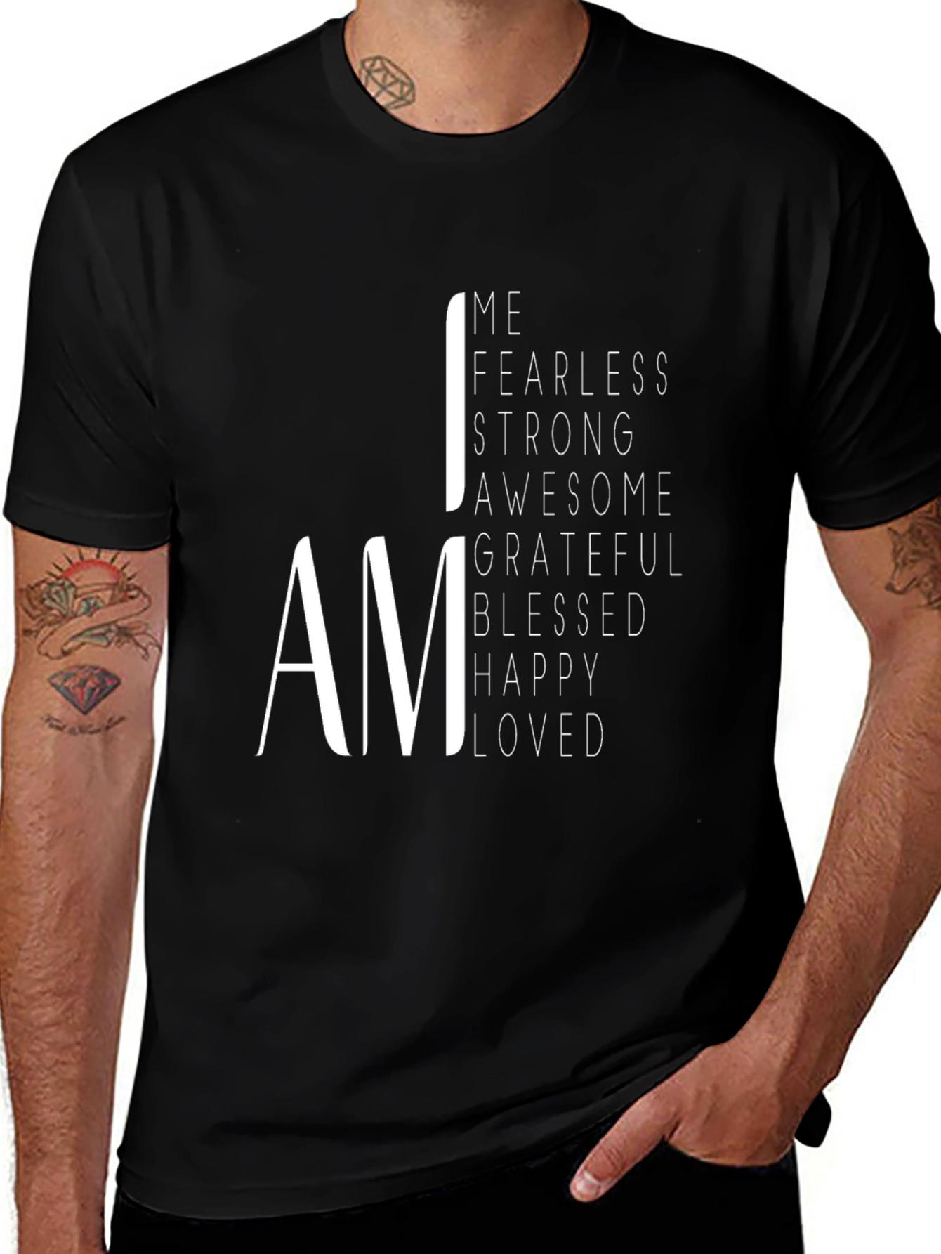I AM Positive Affirmation Black T-Shirt
