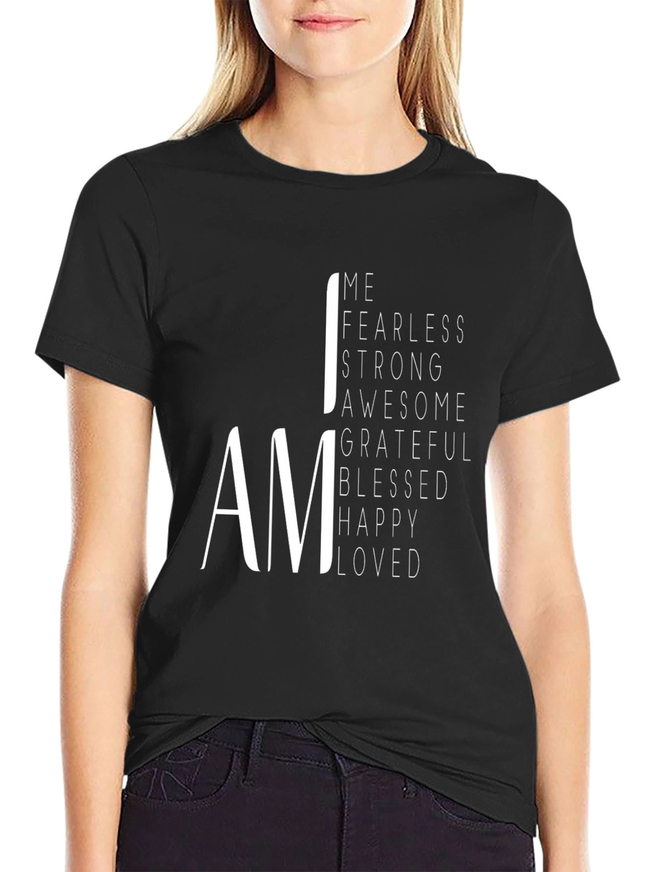 I AM Positive Affirmation Black T-Shirt