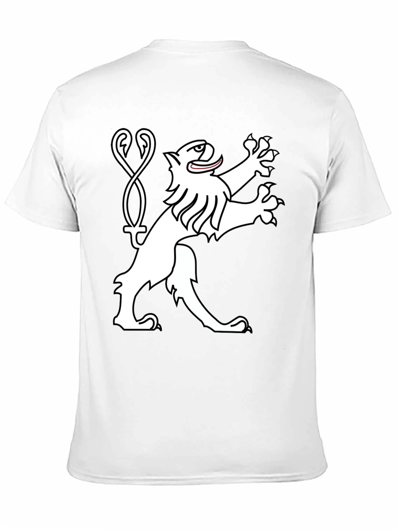 Black Tee Shirt with Heraldic Lion Graphic