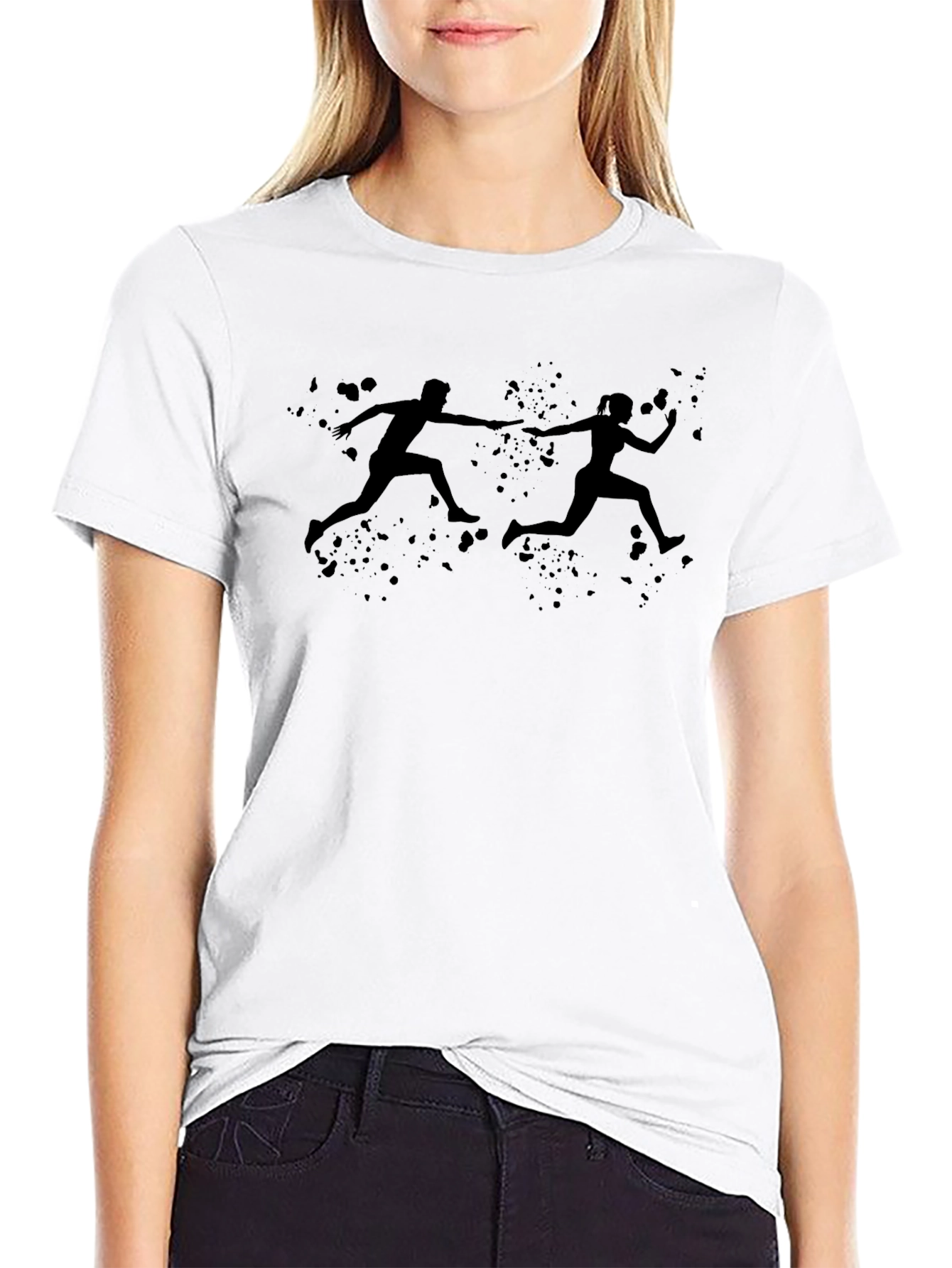 Running Relay Team Black T-Shirt