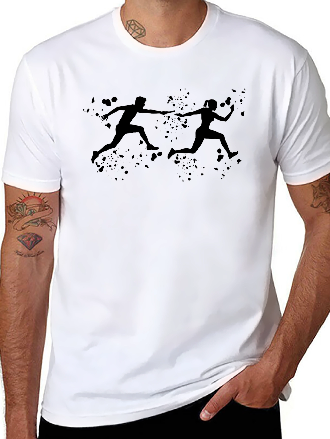 Running Relay Team Black T-Shirt