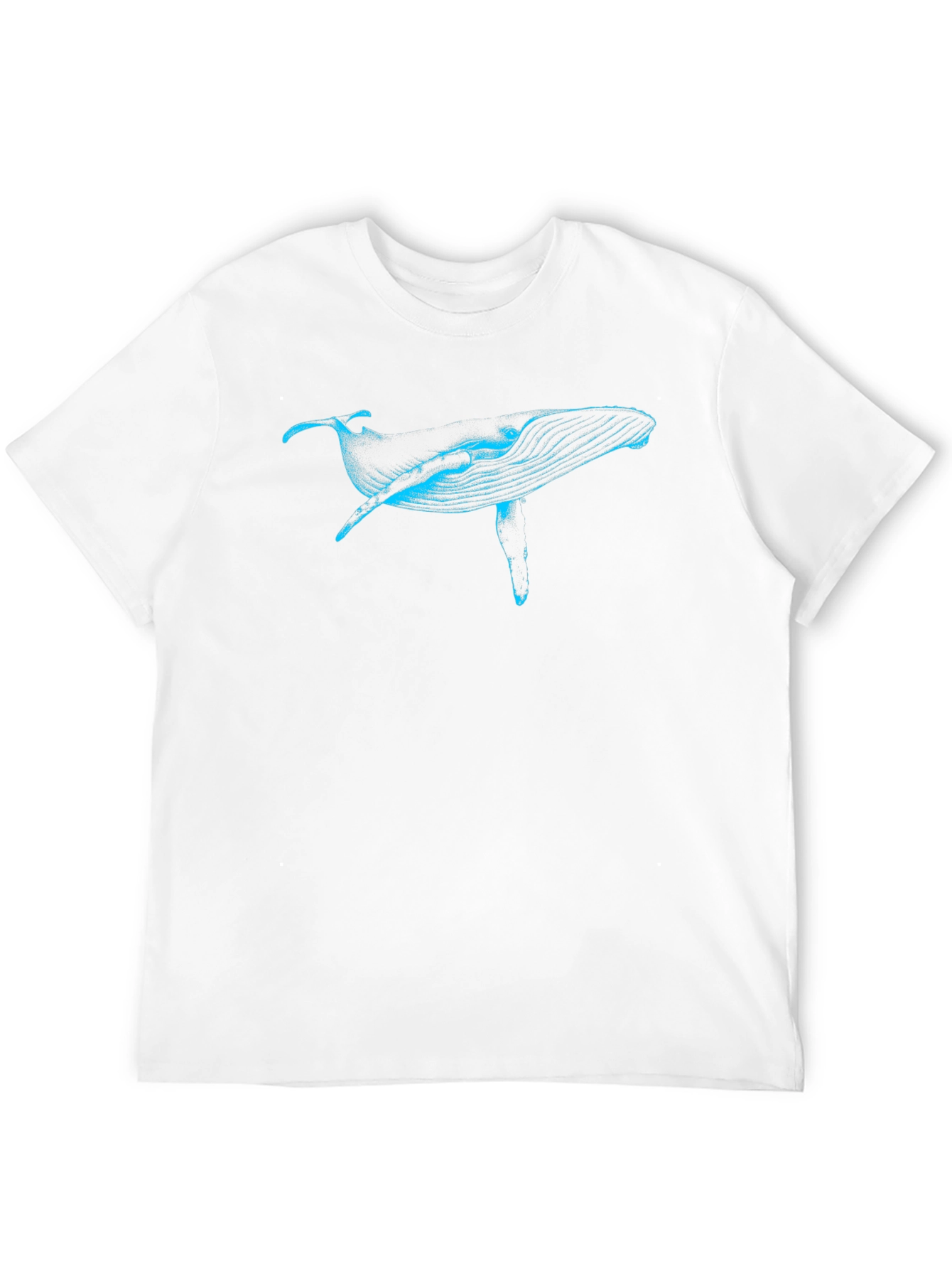 Blue Whale Graphic Tee - Black Cotton T-Shirt