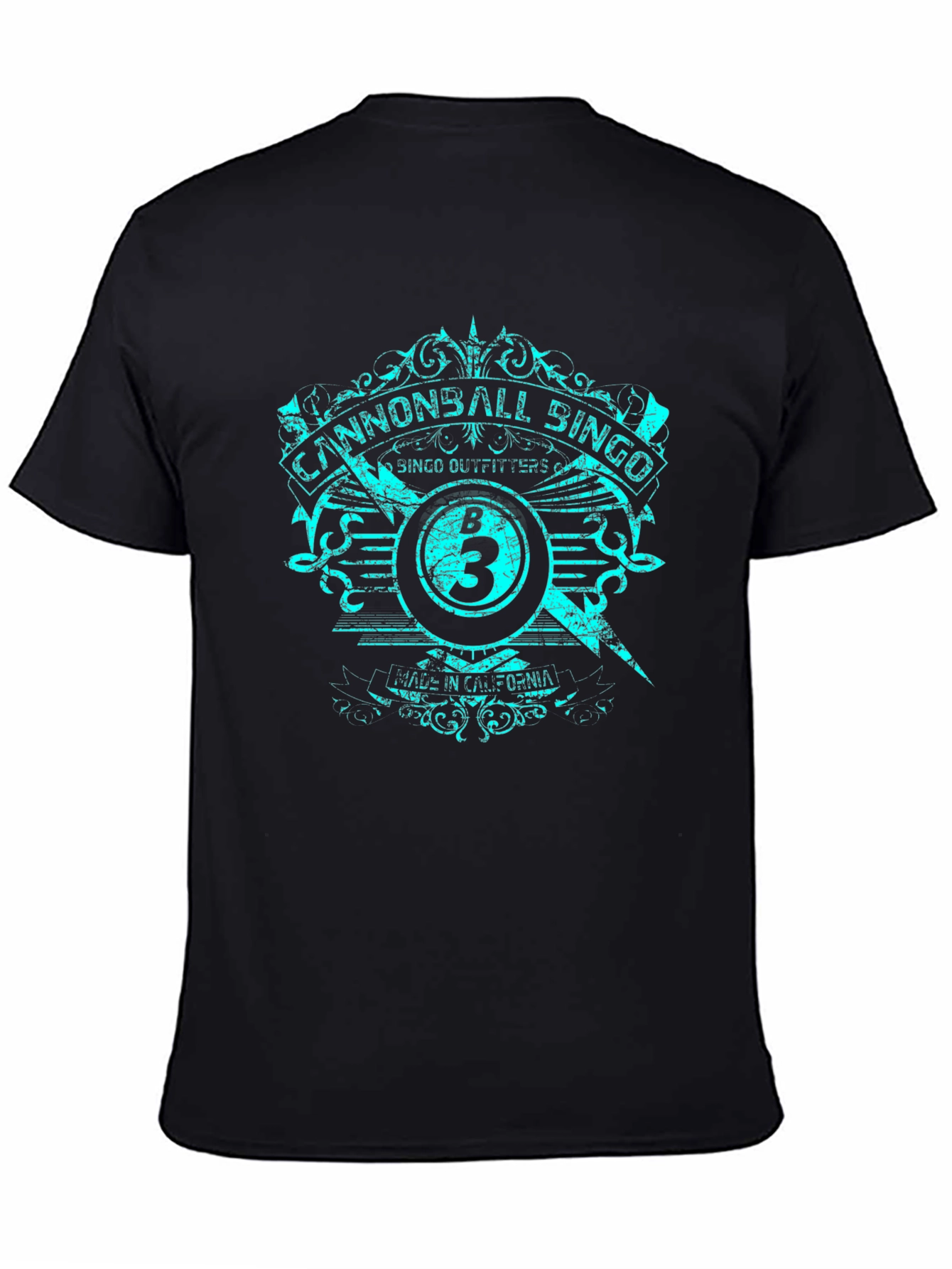 Cannonball Bingo Black T-Shirt with Graphic Design