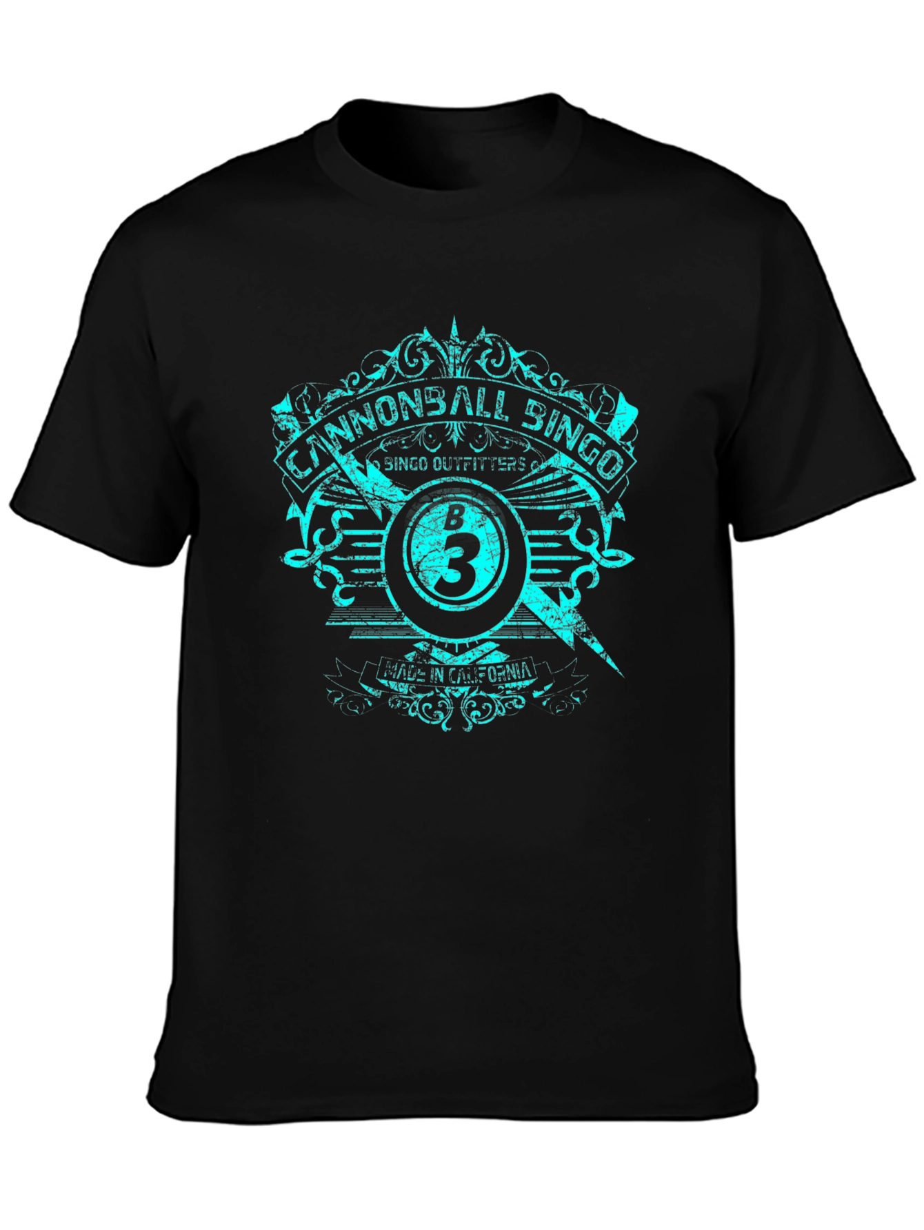 Cannonball Bingo Black T-Shirt with Graphic Design