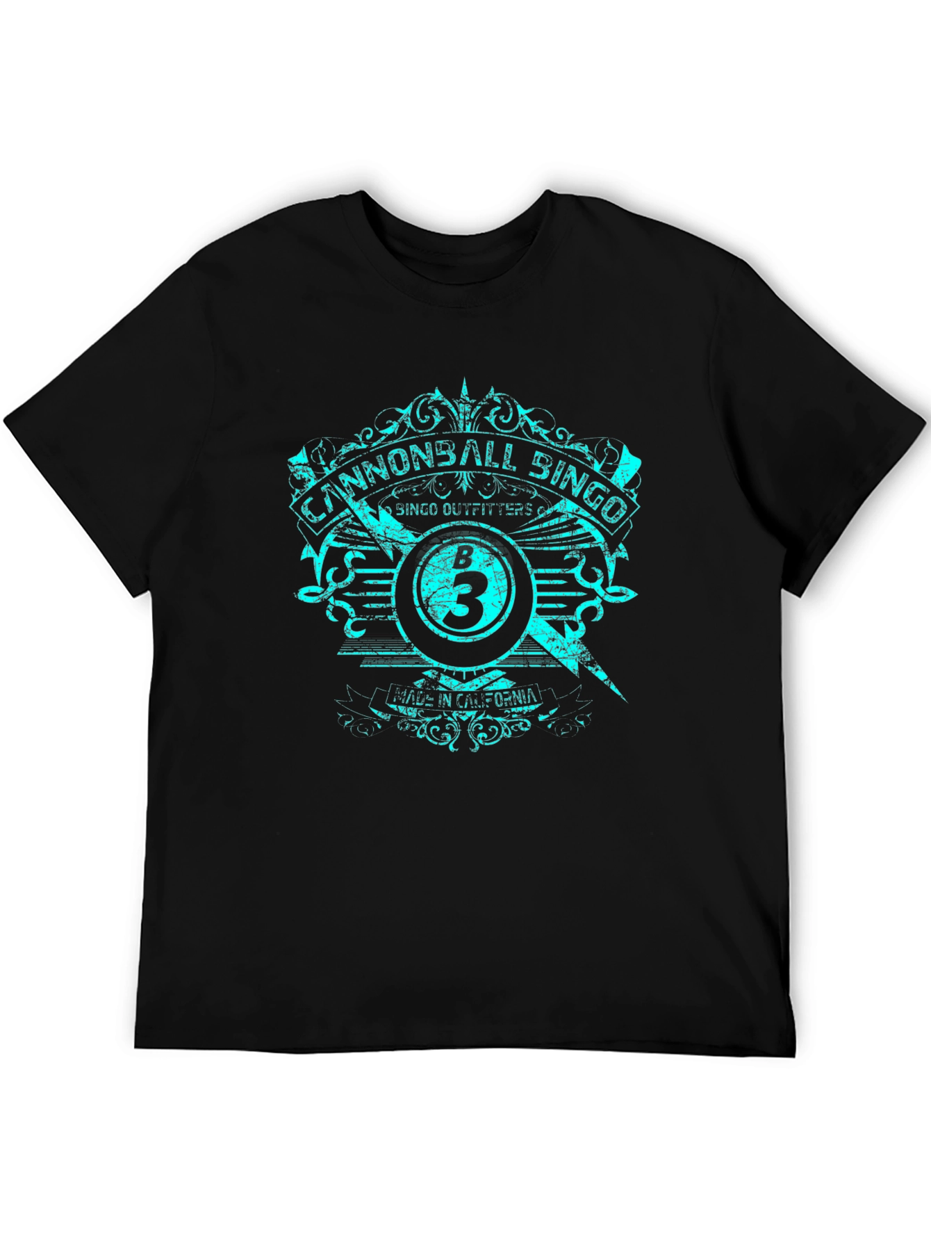 Cannonball Bingo Black T-Shirt with Graphic Design