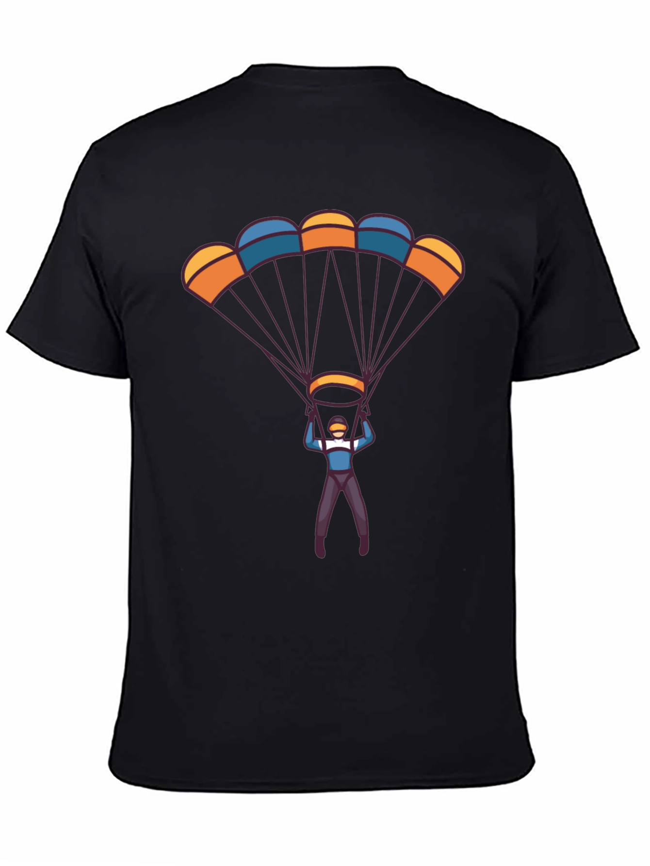 Parachute Design Black T-Shirt
