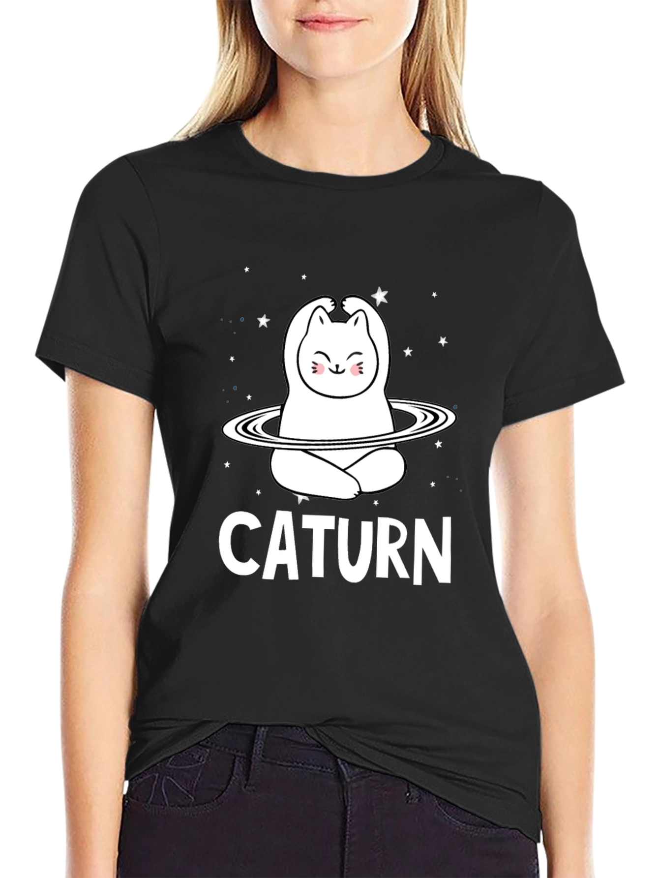 Caturm Cat Saturn T-Shirt - Space Kitty Tee