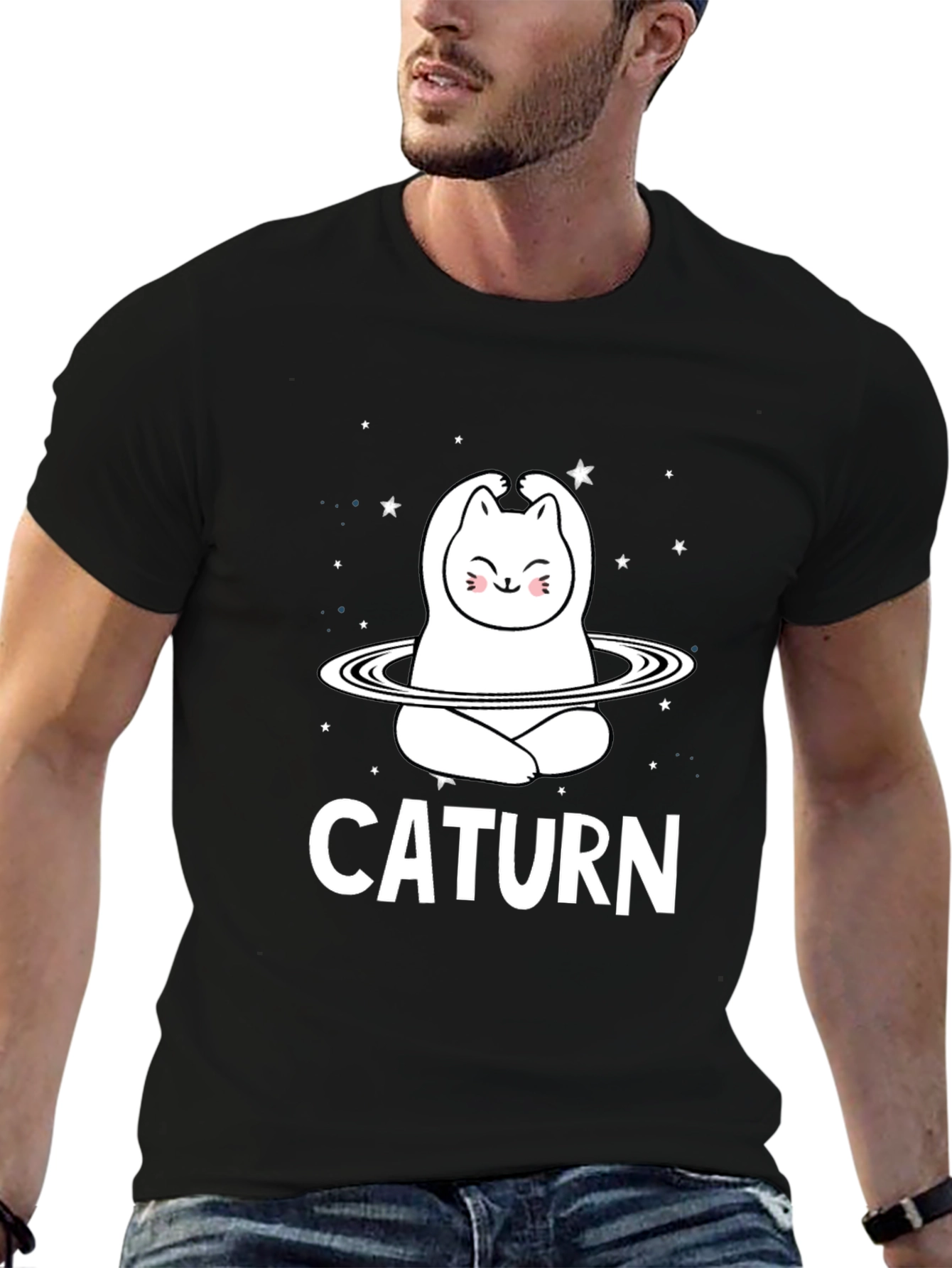 Caturm Cat Saturn T-Shirt - Space Kitty Tee