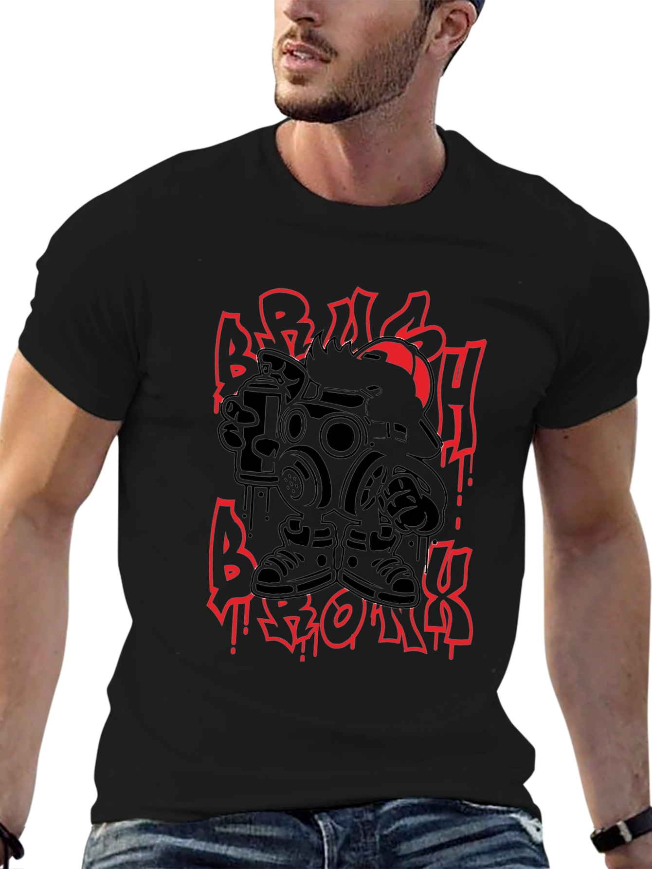 Urban Graffiti Graphic Tee - Black