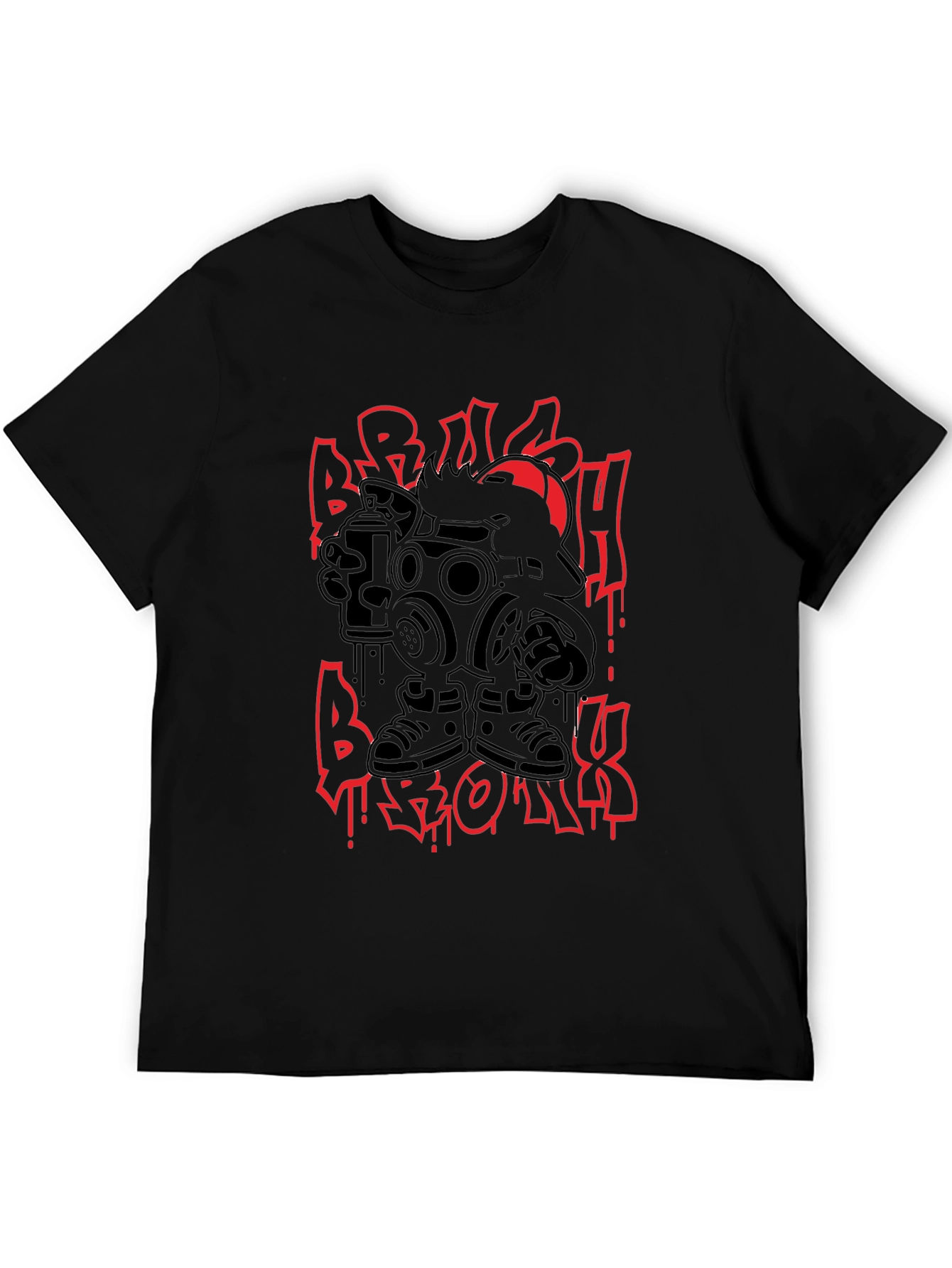 Urban Graffiti Graphic Tee - Black