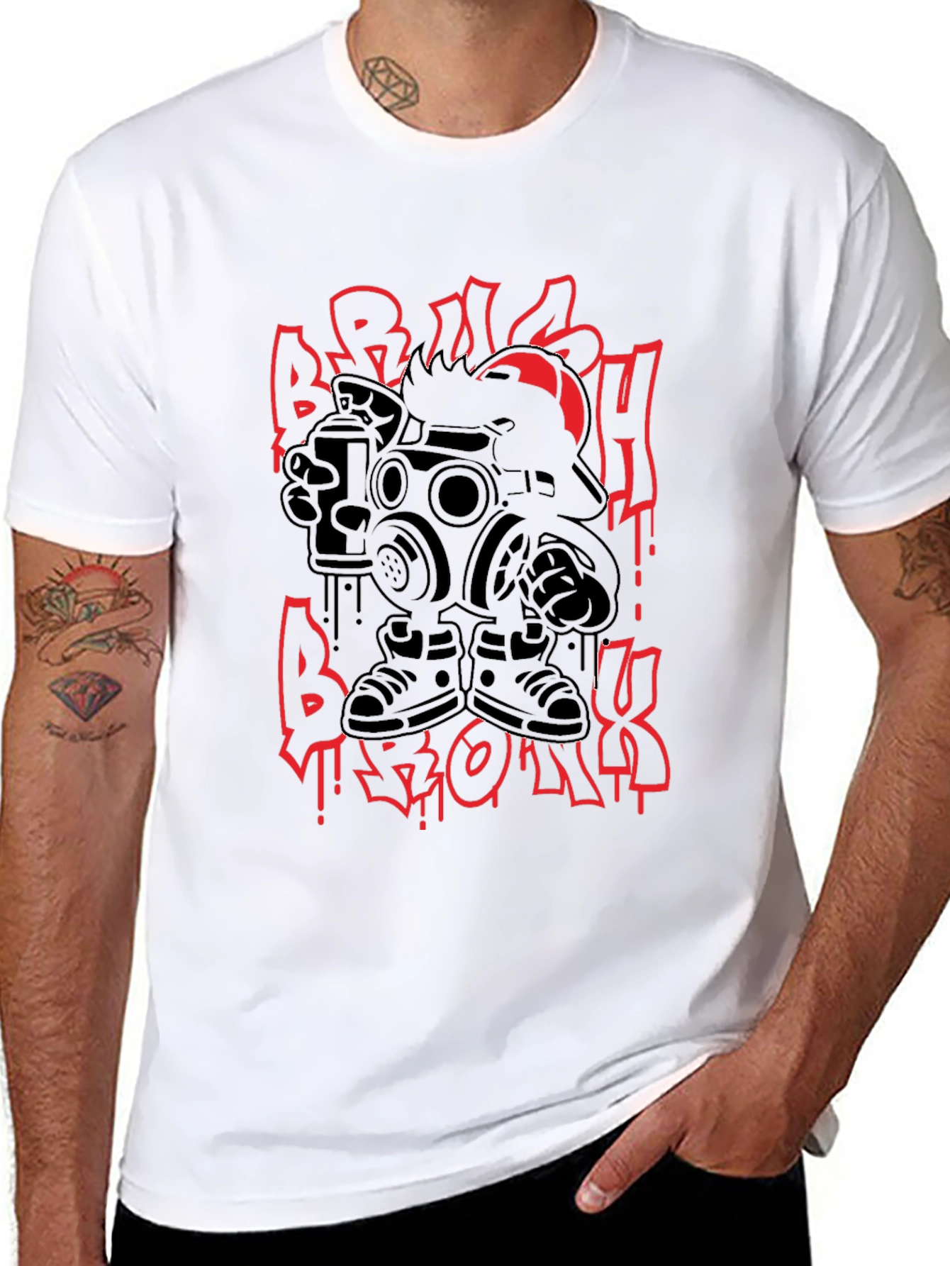 Urban Graffiti Graphic Tee - Black
