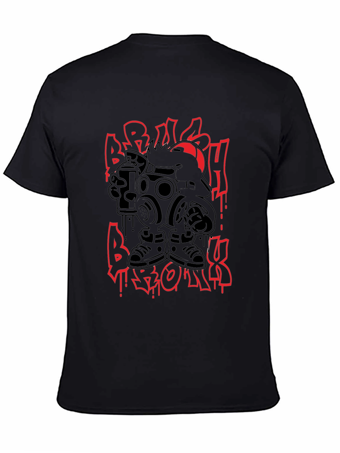 Urban Graffiti Graphic Tee - Black