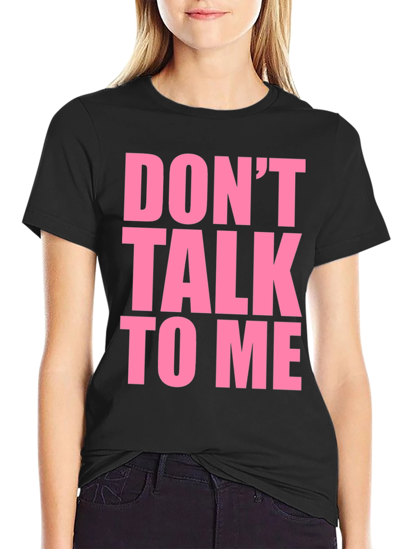 Dont Talk To Me Graphic Tee - Black