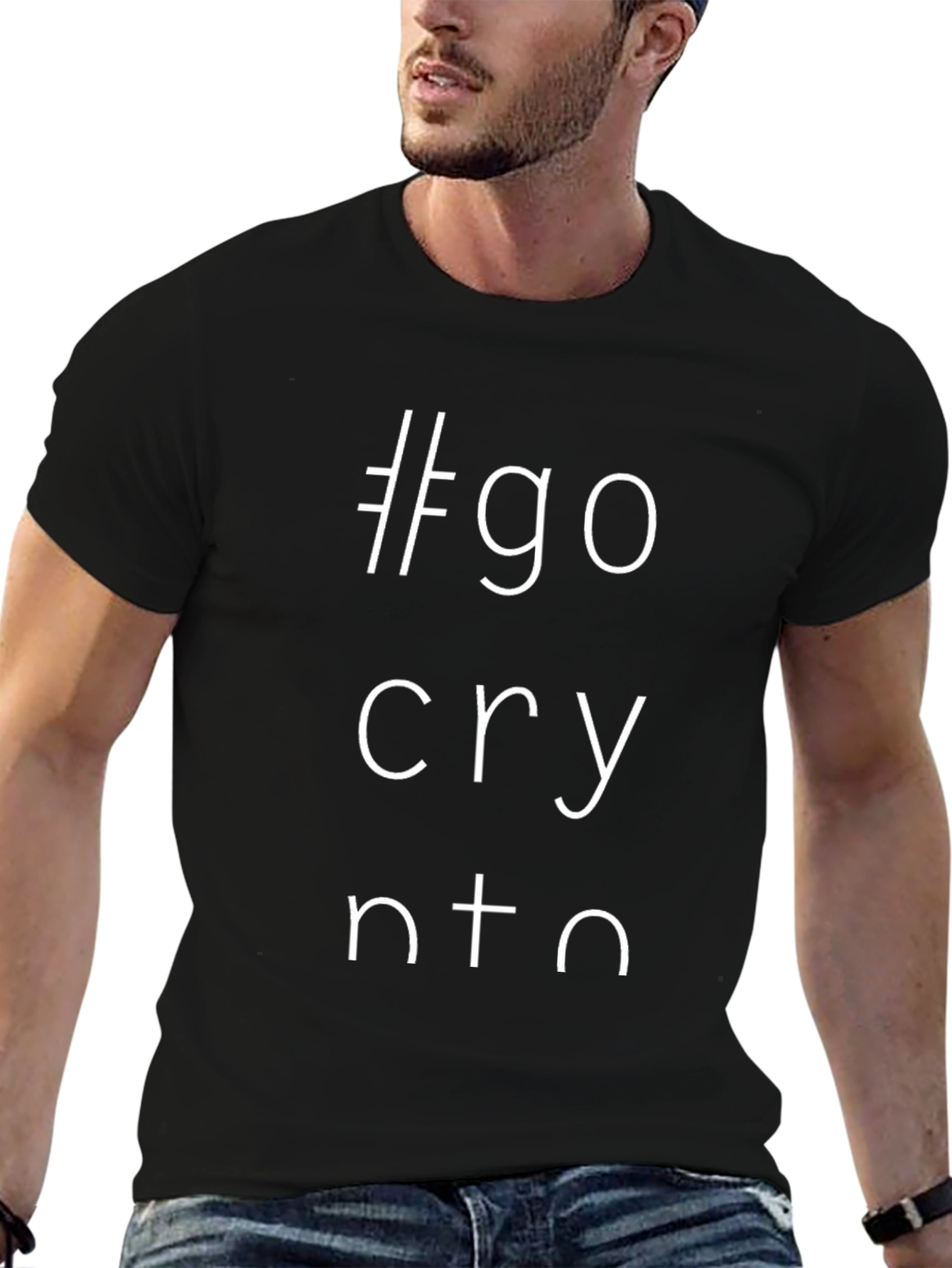 #go cry nto T-Shirt - Black Graphic Tee