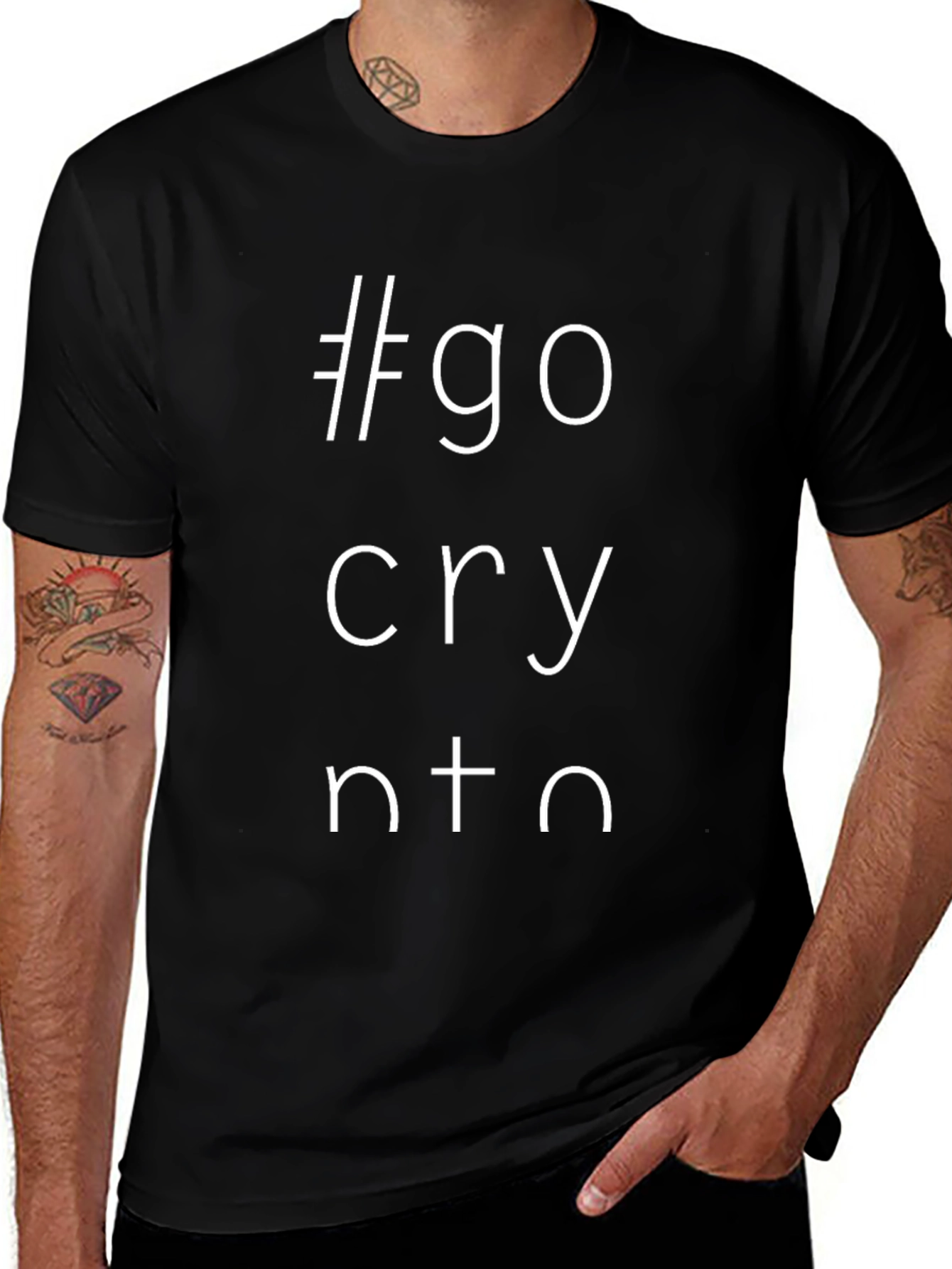 #go cry nto T-Shirt - Black Graphic Tee