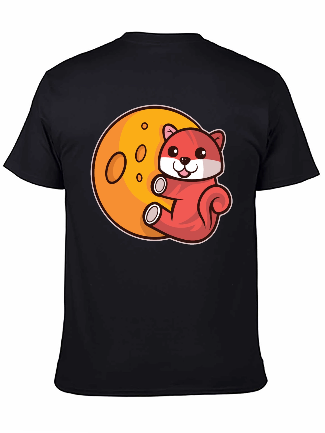 Cartoon Otter on Moon Graphic T-Shirt