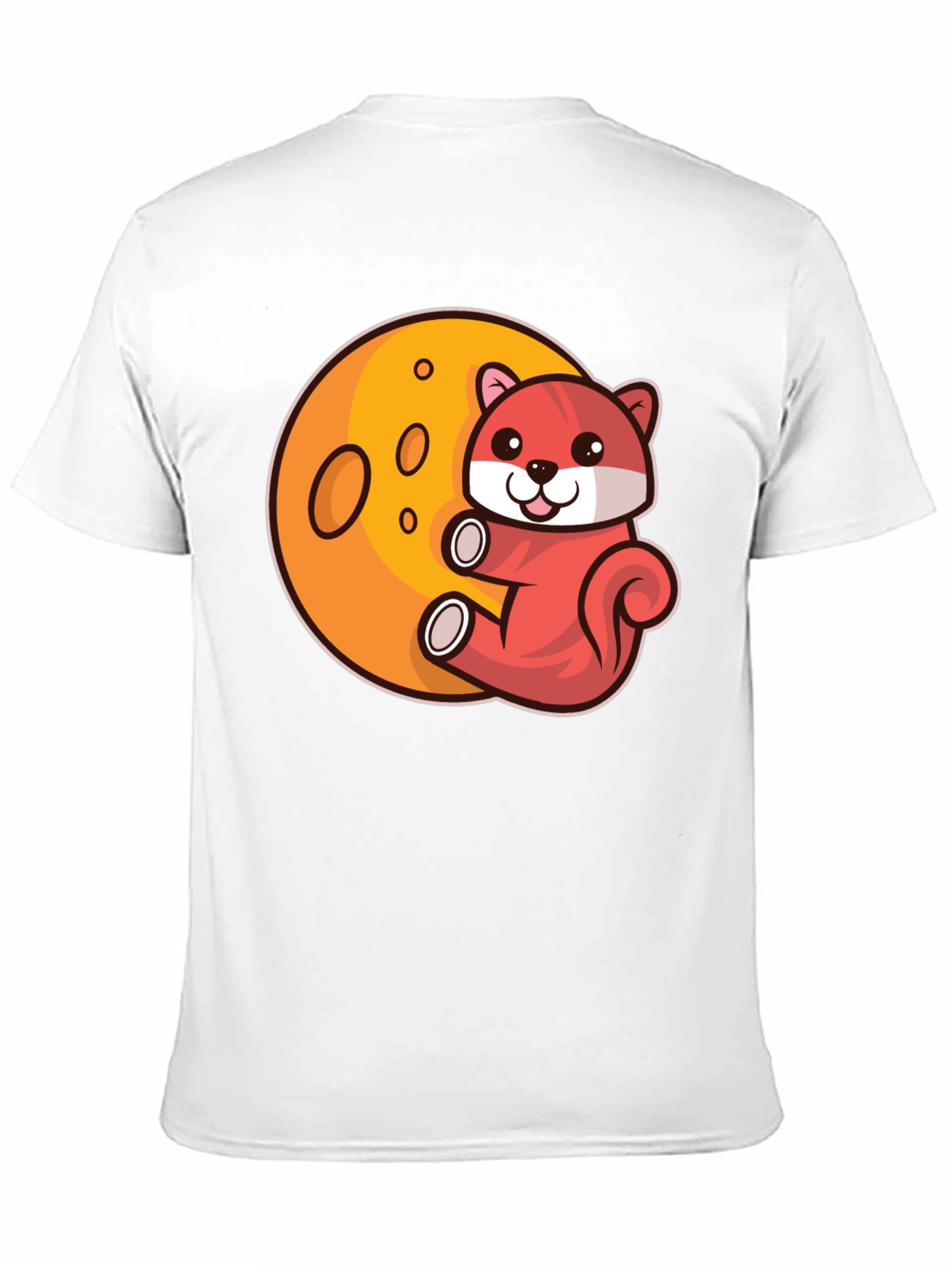 Cartoon Otter on Moon Graphic T-Shirt