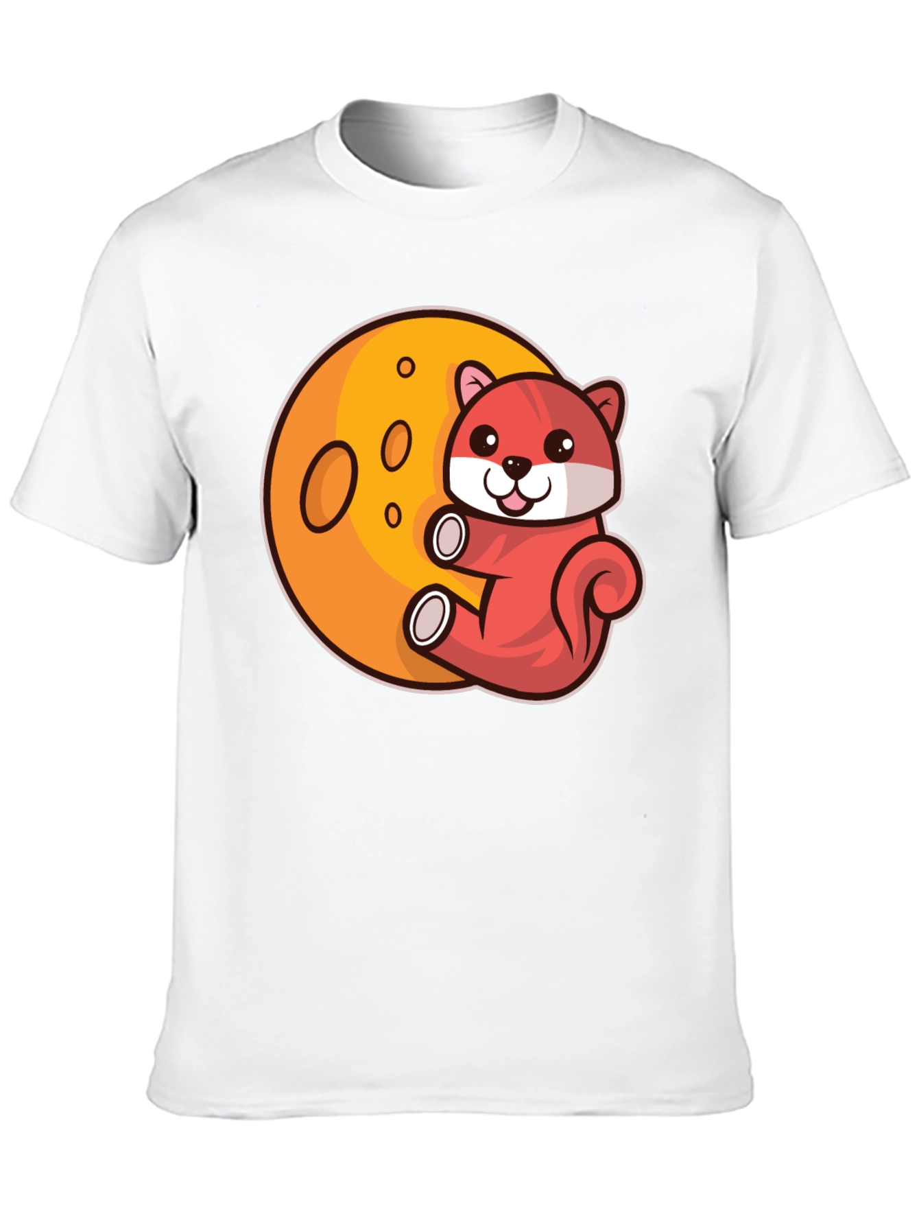 Cartoon Otter on Moon Graphic T-Shirt