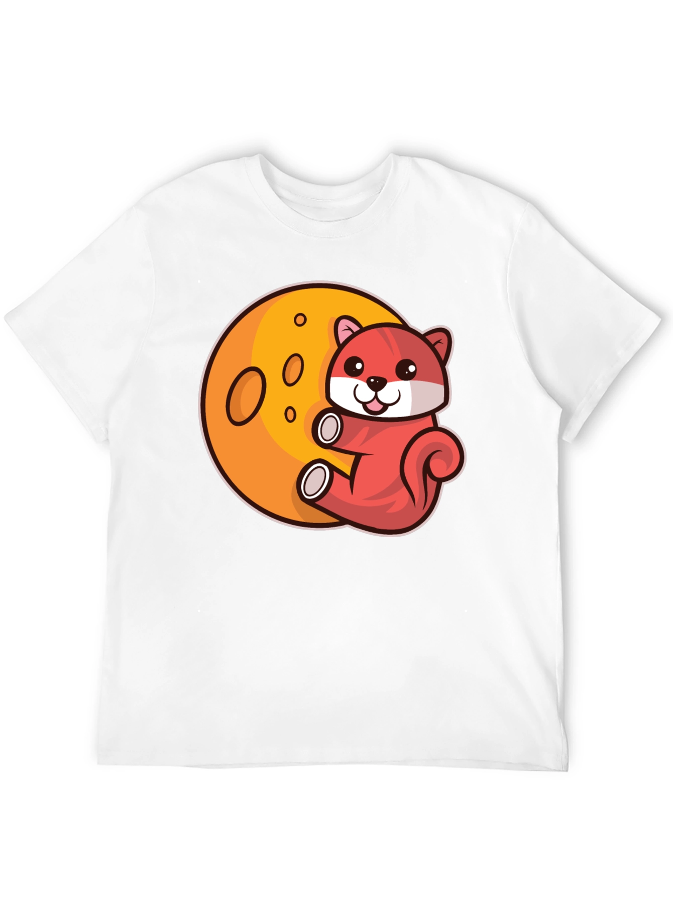 Cartoon Otter on Moon Graphic T-Shirt
