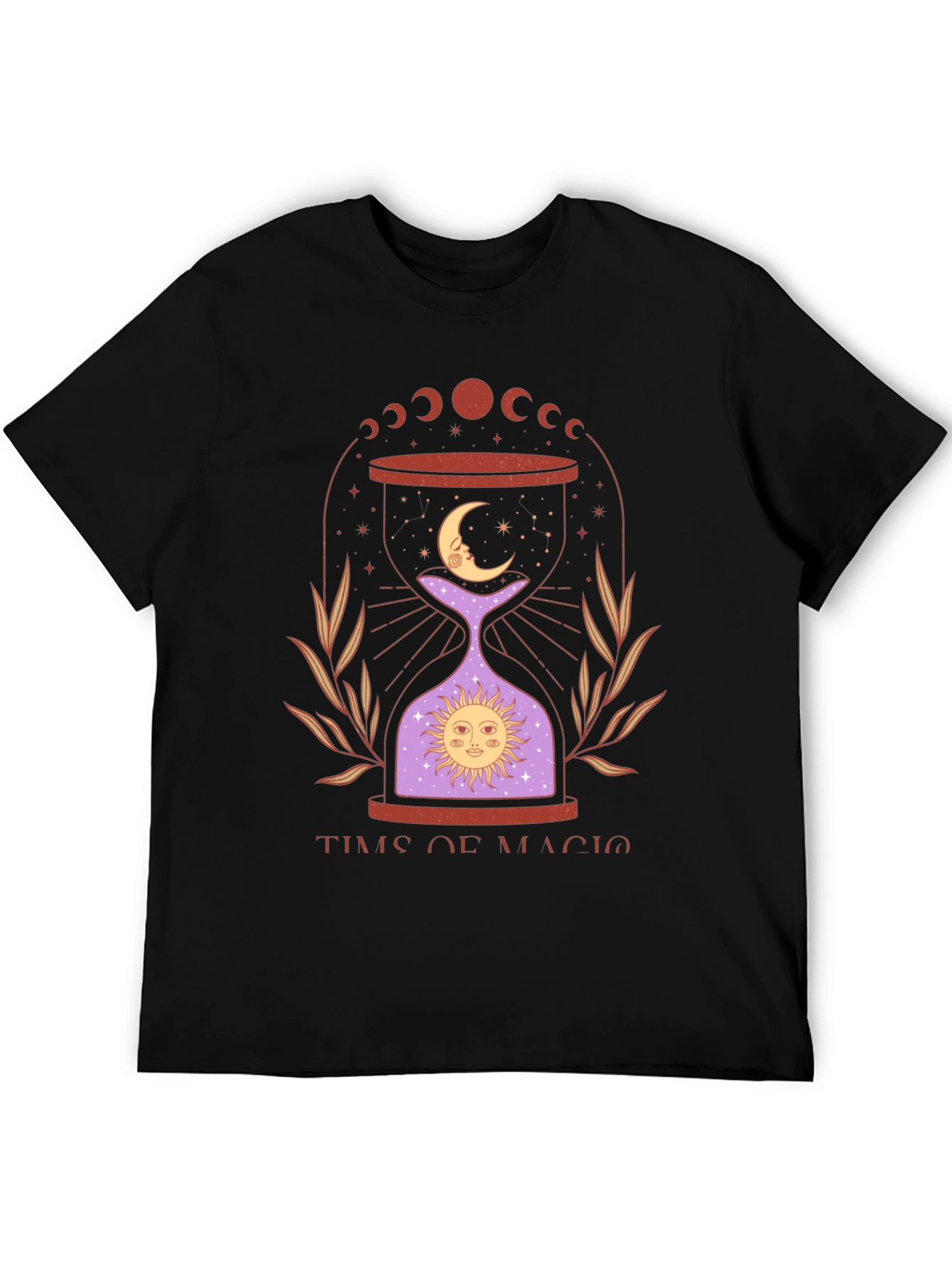 Time of Magic Graphic Tee - Mystical Hourglass Design