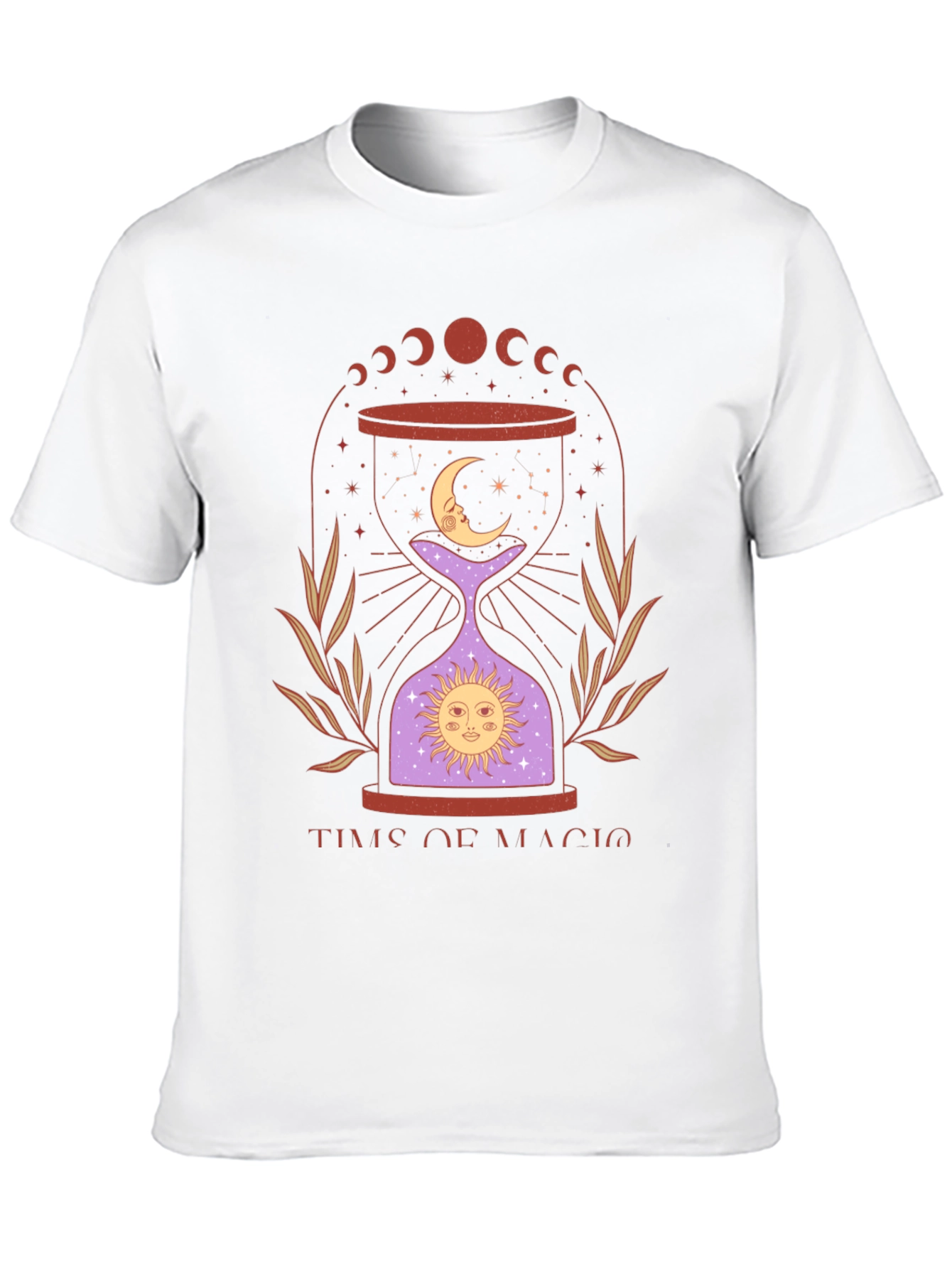 Time of Magic Graphic Tee - Mystical Hourglass Design
