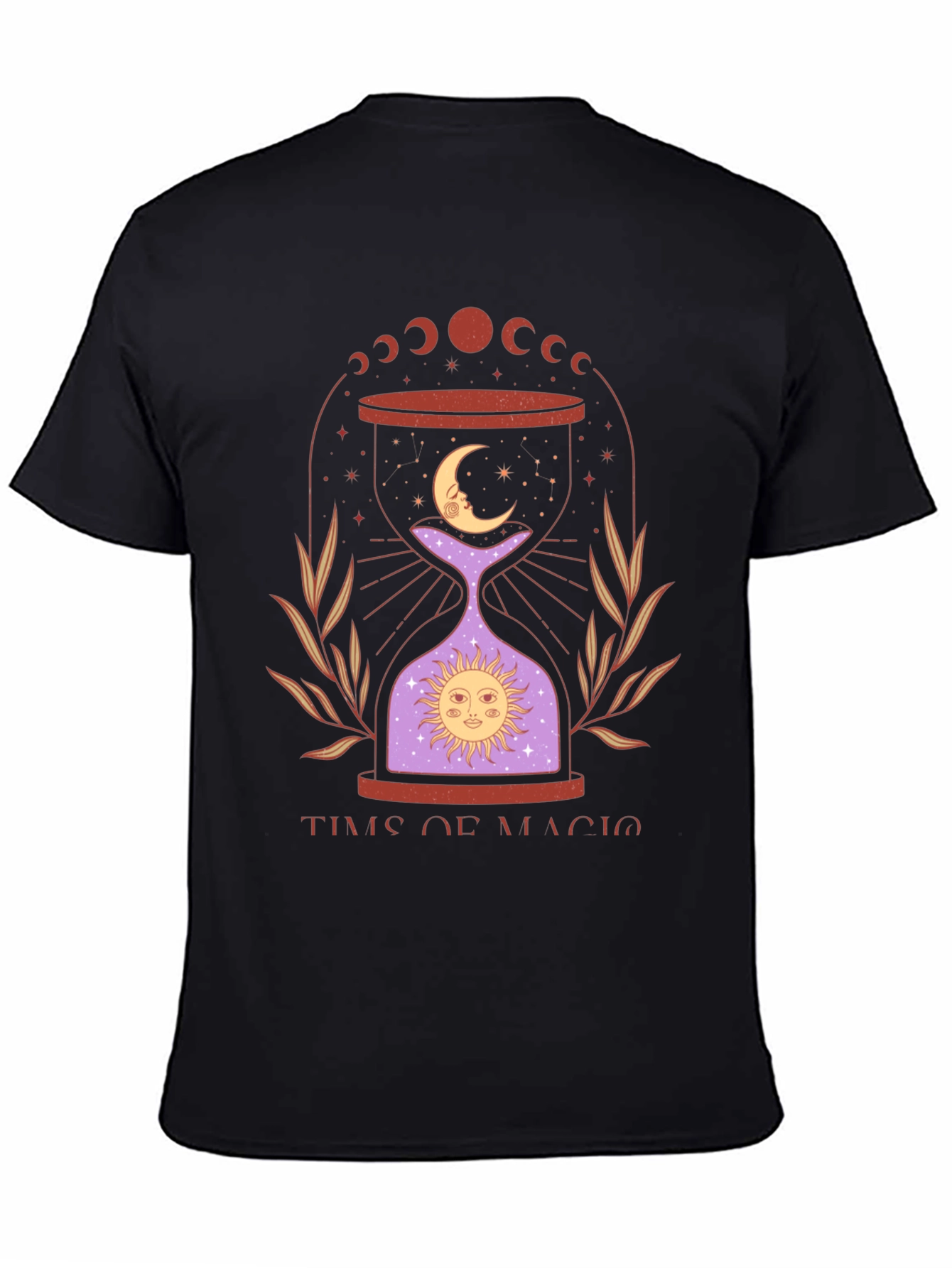 Time of Magic Graphic Tee - Mystical Hourglass Design