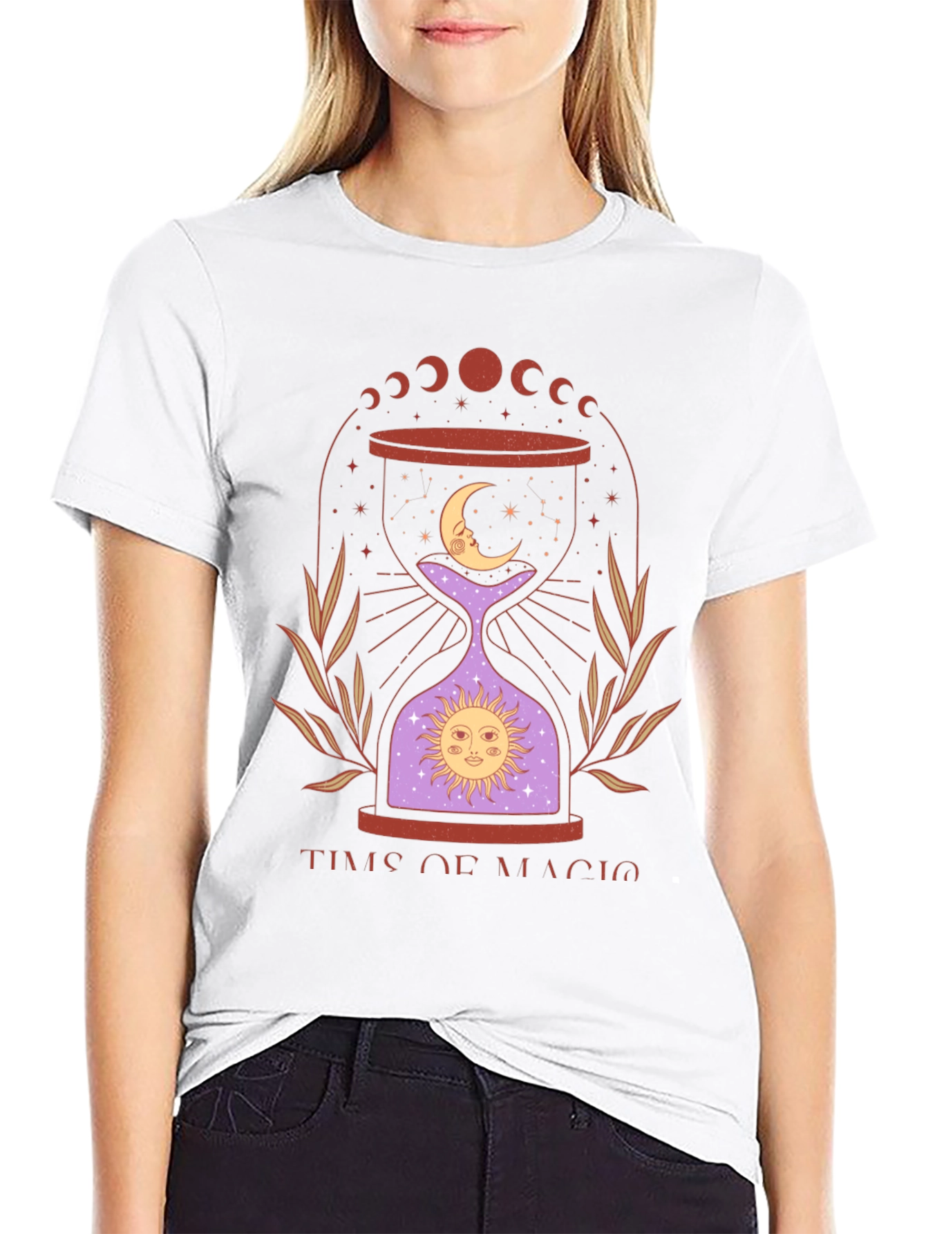 Time of Magic Graphic Tee - Mystical Hourglass Design