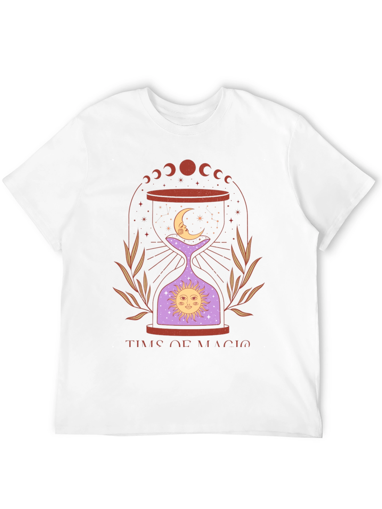 Time of Magic Graphic Tee - Mystical Hourglass Design