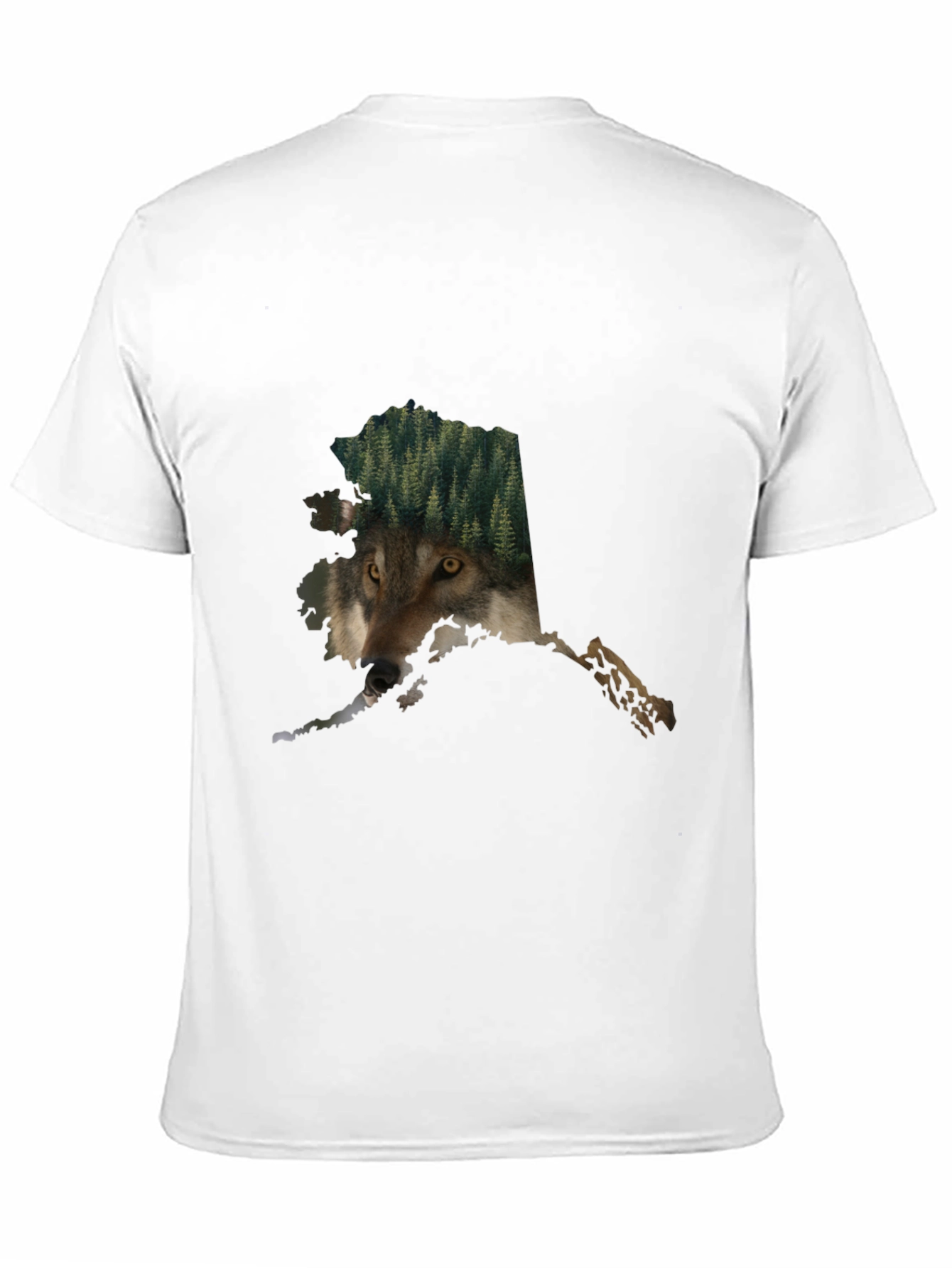 Alaska Wolf Nature Graphic Tee - Black Cotton Blend