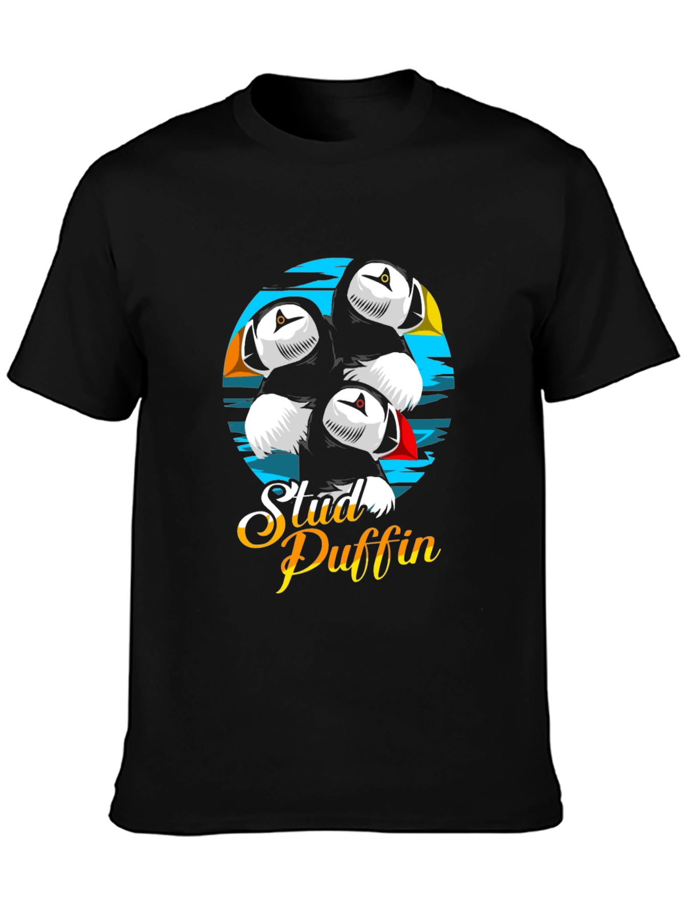 Stud Puffin Graphic Tee - Black T-Shirt