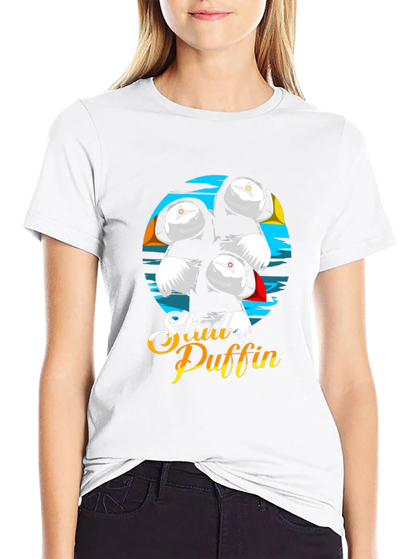Stud Puffin Graphic Tee - Black T-Shirt