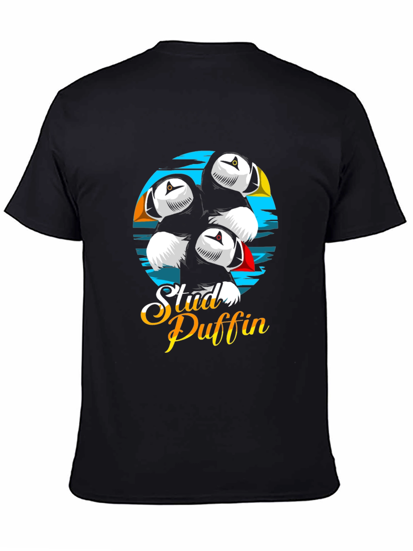 Stud Puffin Graphic Tee - Black T-Shirt